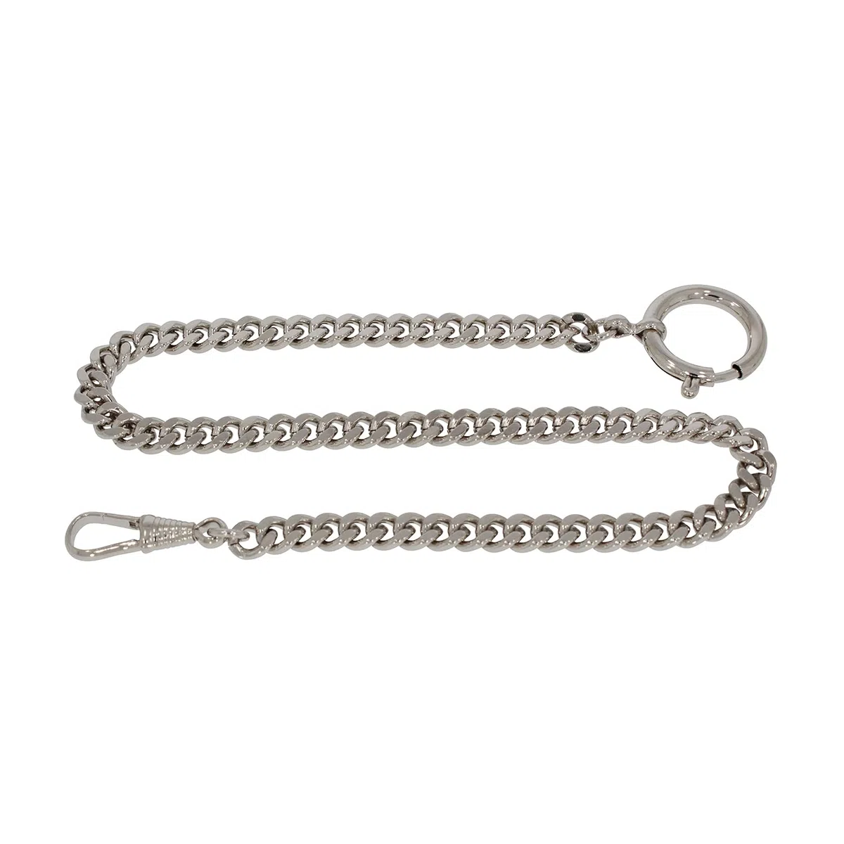 Taschenuhrkette, mit Karabinerhaken und Federringverschluss, Made in Germany