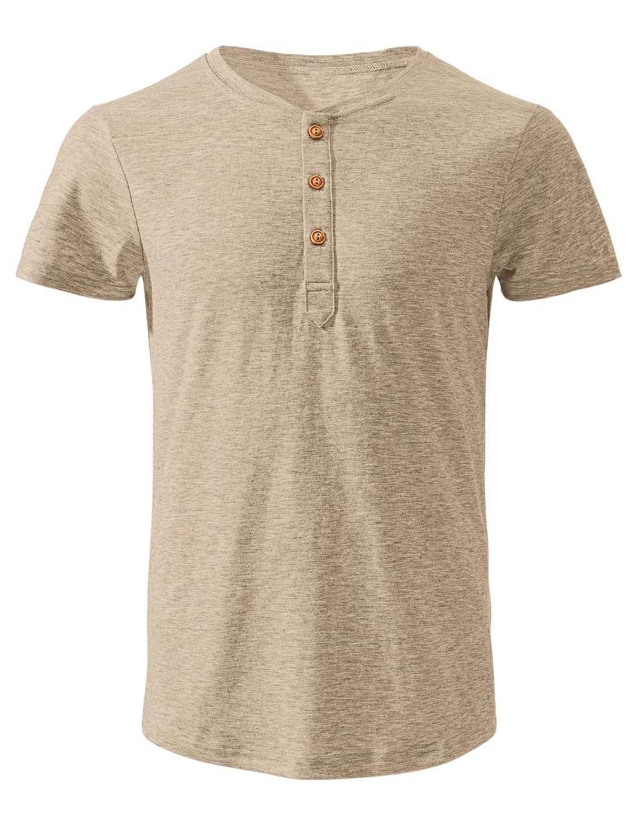 TARAINYA Henley Shirt Herren Baumwolle T-Shirt Kurzarm Sommer Männer mit 3 Knopfleiste M-4XL