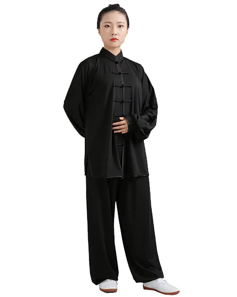 Kung Fu Damen Herren Anzug - Traditionelle Chinesische Kampfkunst Tai Chi Qigong Wing Chun Shaolin Wushu Lange Ärmel Training Freizeit Kleidung Uniform Jacke Hose