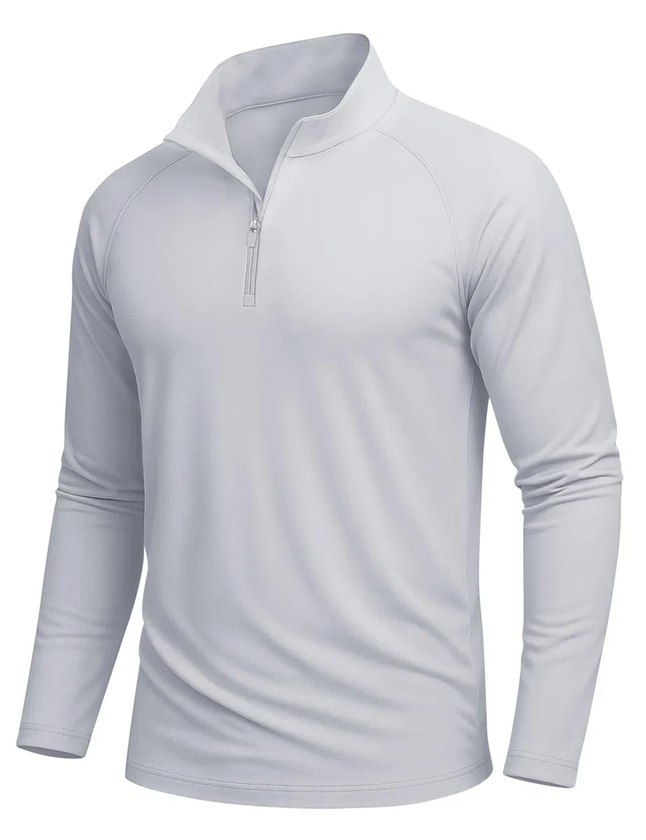 MAGCOMSEN UV Shirt Herren UPF 50+ 1/4 Reißverschluss Funktionsshirt Langarm Rashguard Sportshirt Sweatshirt Longsleeve