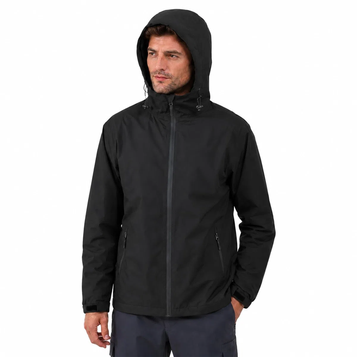 Regenjacke Herren Wasserdicht Atmungsaktiv Regenmantel Herren Wasserdicht Outdoorjacke Windbreaker mit Kapuze Leichte Regenjacke Herren für Wandern Reisen