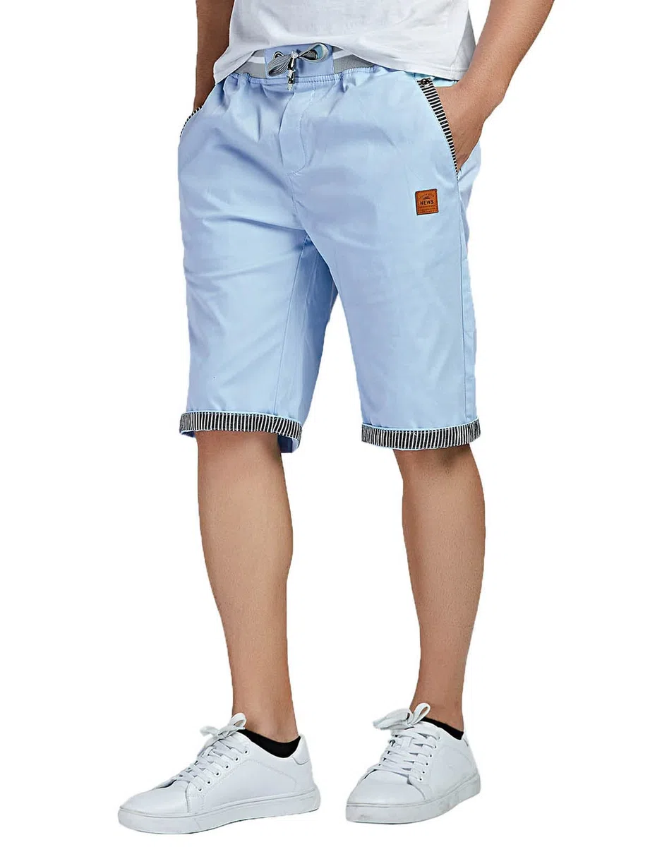 JustSun Kurze Hosen Herren Shorts Chino Baumwolle Sommer mit Tunnelzug