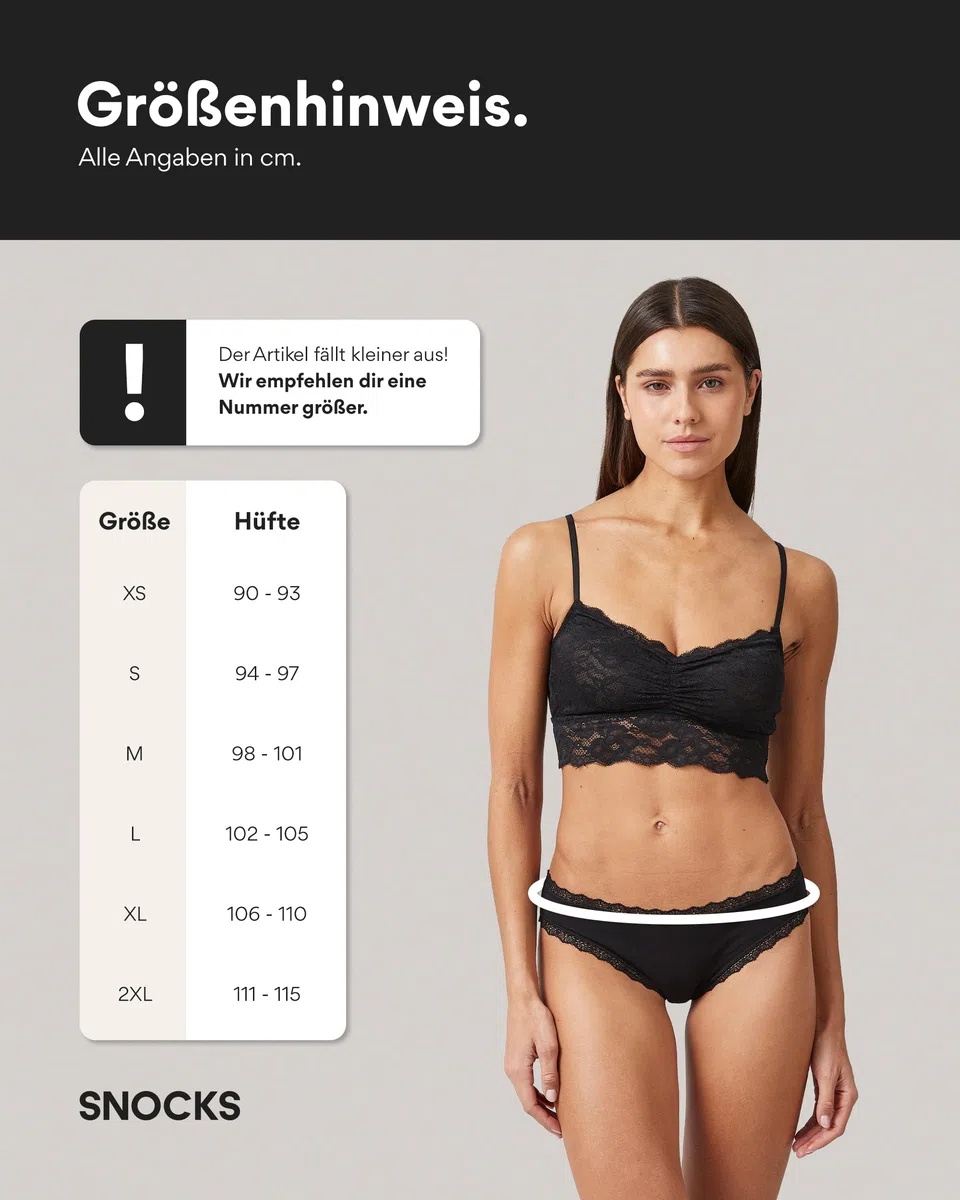Snocks Tanga Damen mit Spitze aus Bio-Baumwolle – atmungsaktiv & komfortabel, schneidet Nicht EIN – sexy Unterhosen & Unterwäsche für Frauen – Thongs Women – Gr. XS - 4XL