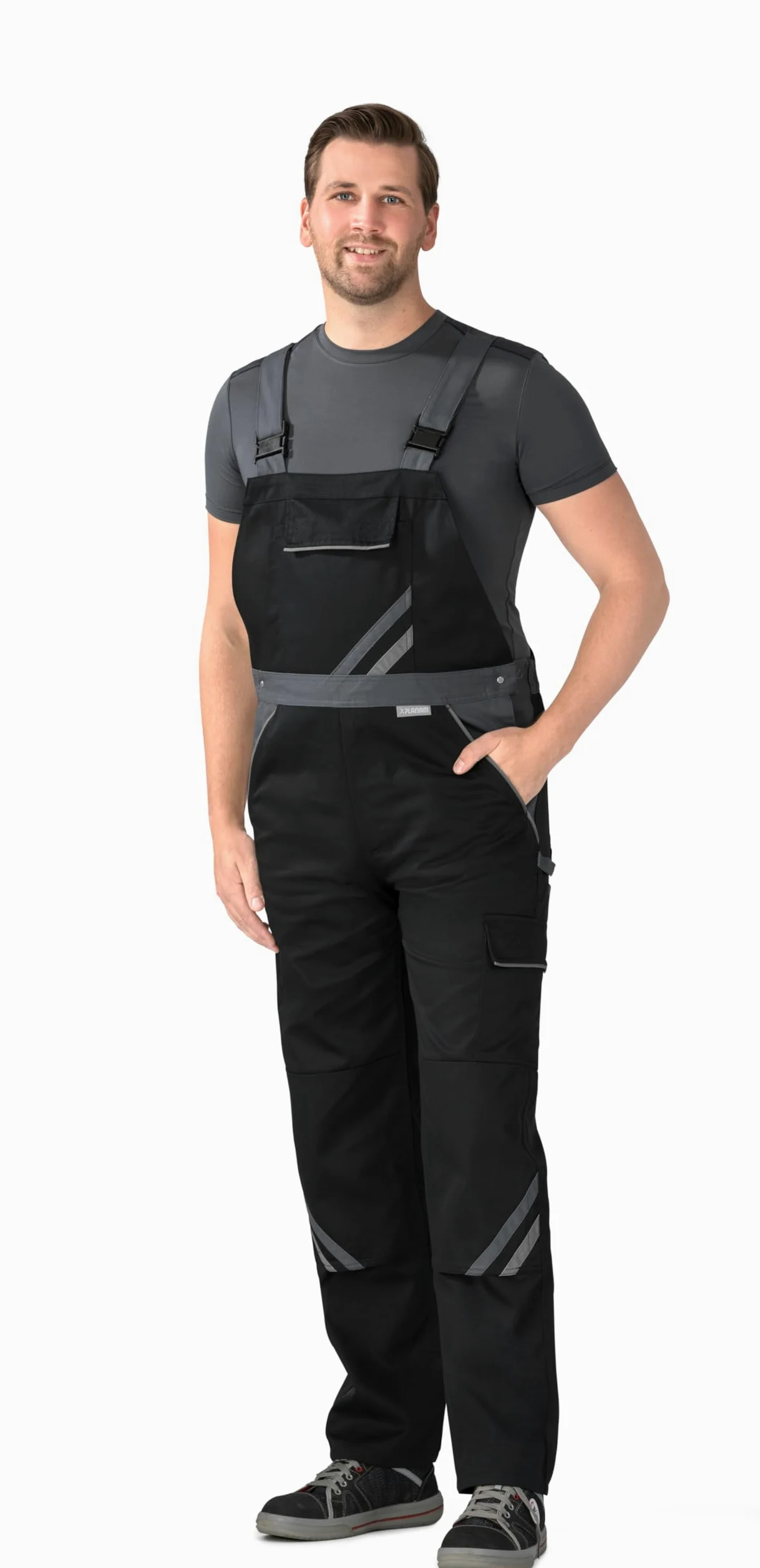 Planam Highline Arbeitsbekleidung Latzhose – strapazierfähiger Arbeitsoverall für Handwerk und Industrie, Overall mit hohem Komfort