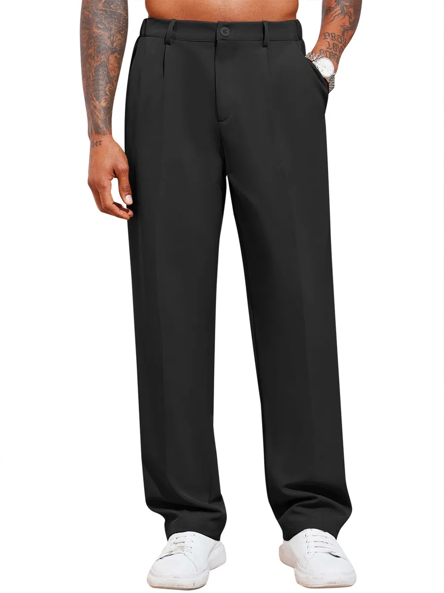 Runcati Herren Chino Hose Lockere Freizeithose Elegante Anzughose Stilvolle Stoffhose Männer Hosen für Business