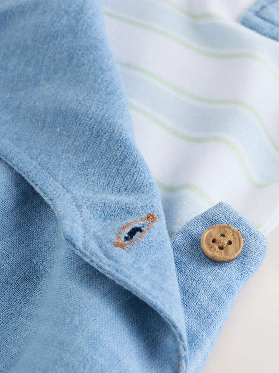 NEXT Baby Jungen Baby Latzhose aus Webmaterial und Bodysuit im Set