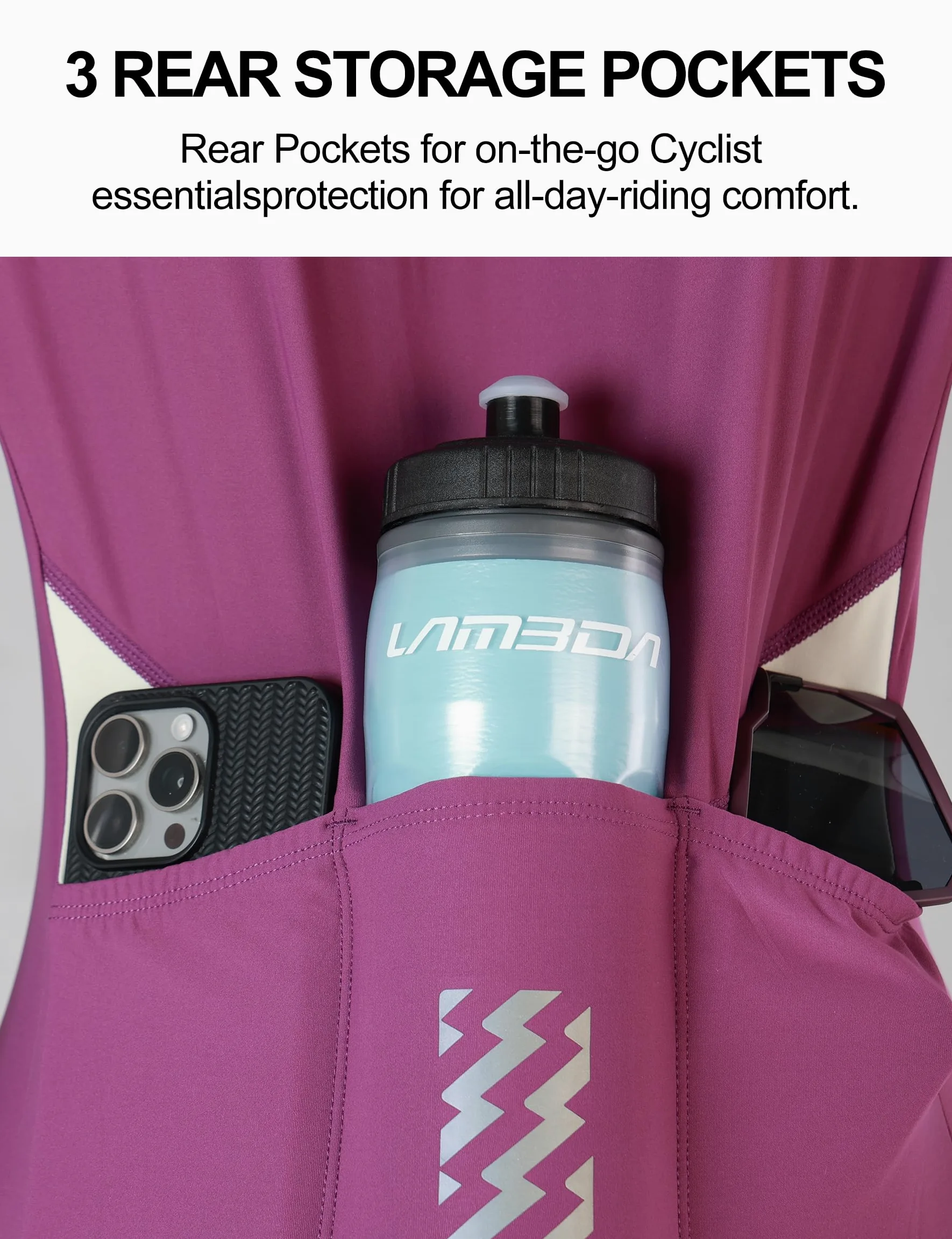 LAMEDA Radtrikot Damen Kurzarm Sommer Atmungsaktiv Schnelltrocknend Fahrradtrikot mit Taschen Rennrad Trikot Elastisch Reflektierend Fahrradshirt für Radfahrren MTB