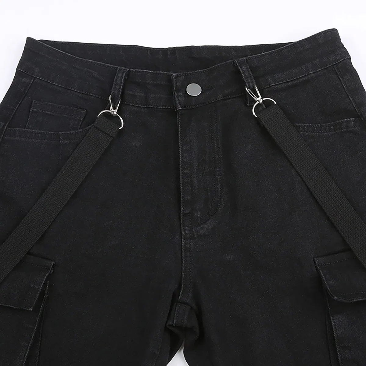 Gothic Hose Damen Schwarz ,Punk Hose Damen,Jeanshose Damen High Waist Cargohose Baggy Steampunk Retro Mittelalter Hose Jeans Lose Cargo Hosen Track Pants Streetwear Party Halloween Karneval Kleidung
