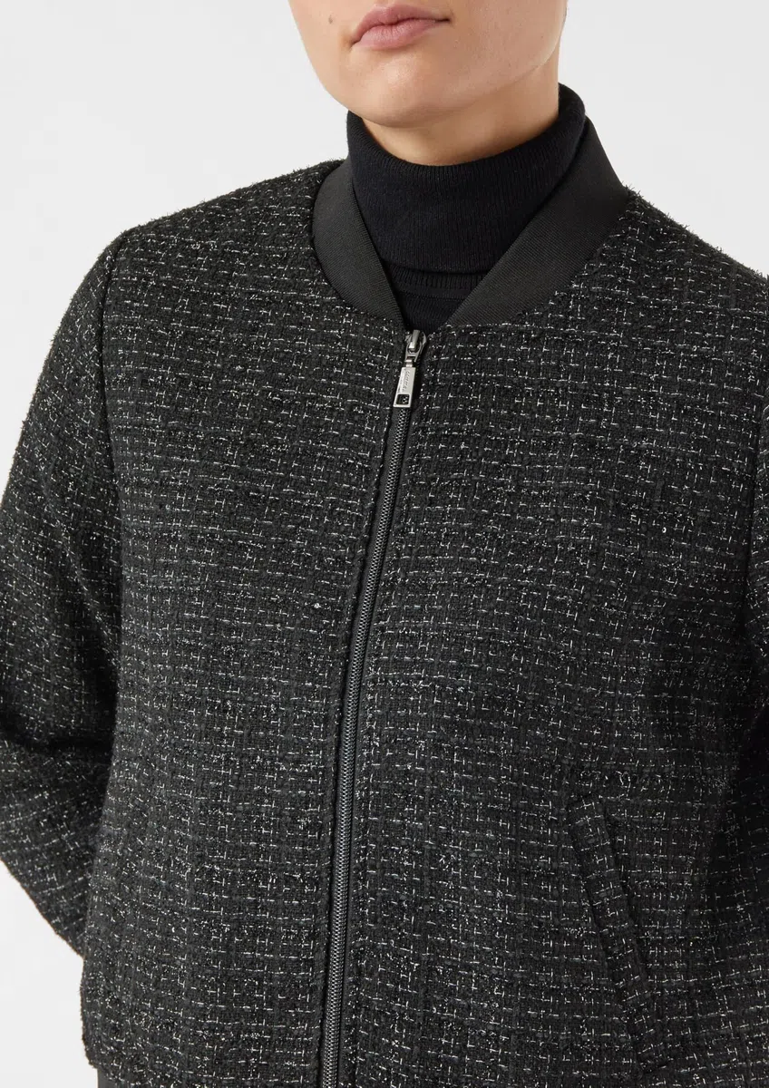 Comma Kurzer Blouson mit dezentem Glitzergarn