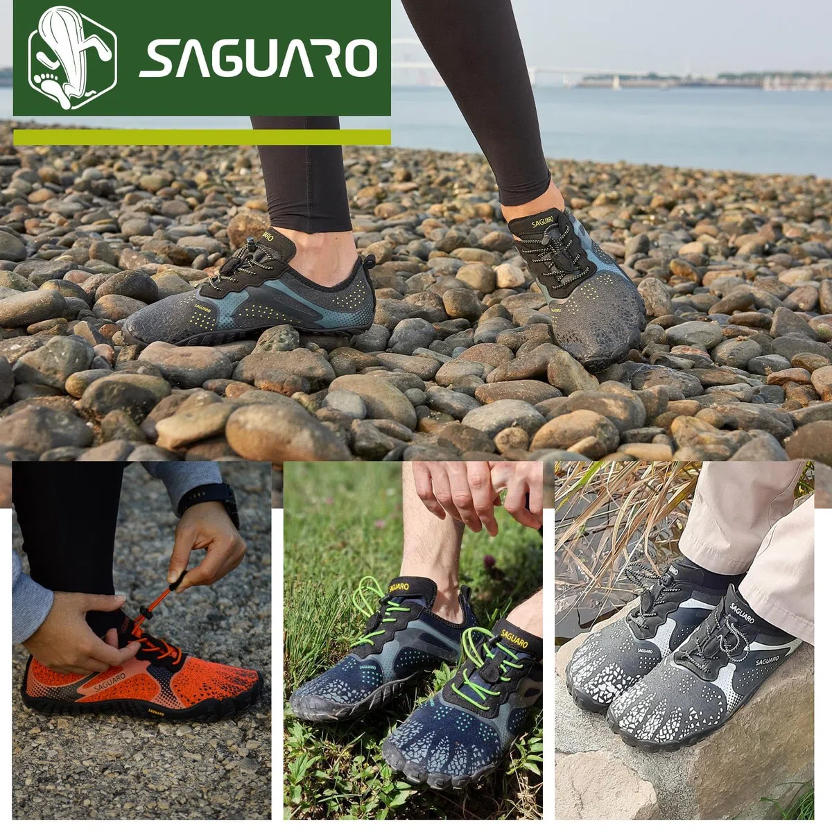 SAGUARO Unisex Barfußschuhe Atmungsaktiv Leichte Fitnessschuhe Breiter Zehenbox