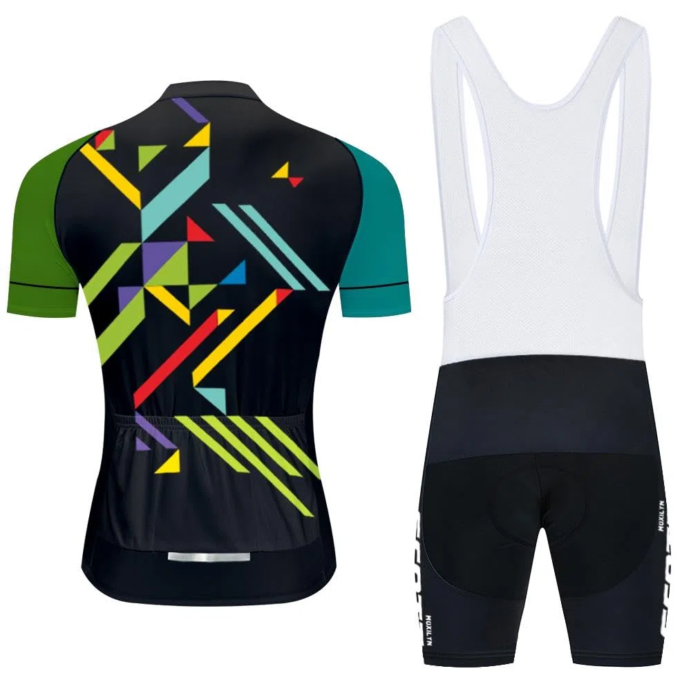 Moxilyn Fahrradtrikot Kurzarm Set für Herren Radtrikot T Shirt Radsport Radtrikot Set Fahrrad Trikot Kurzarm+Radhose mit 4D Gel,Ursprüngliche Gaze Radjacke und Radhose,MTB Radtrikot, XXL