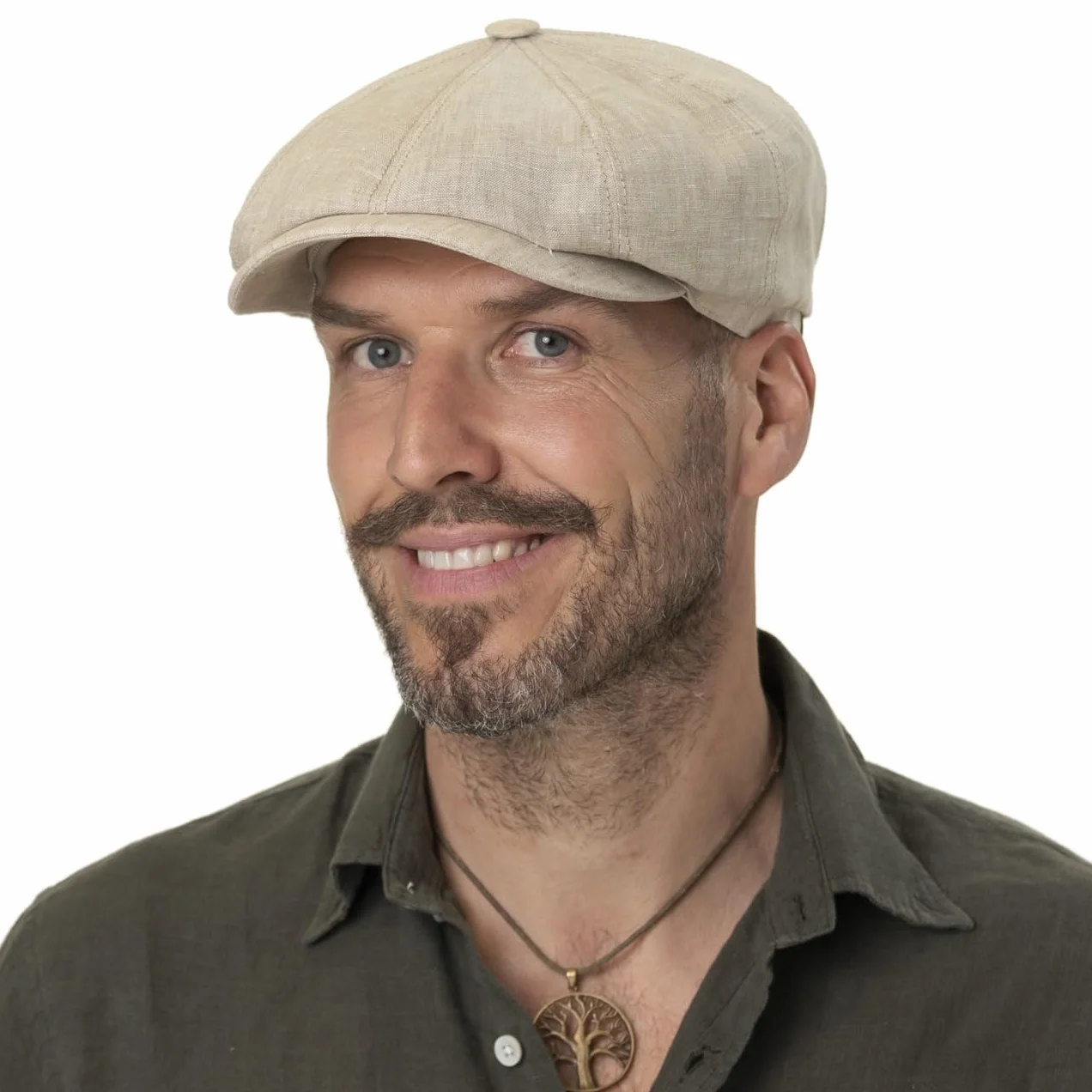 Stetson Herren Leinenhatteras Zeitungsjunge-Kappe Grau