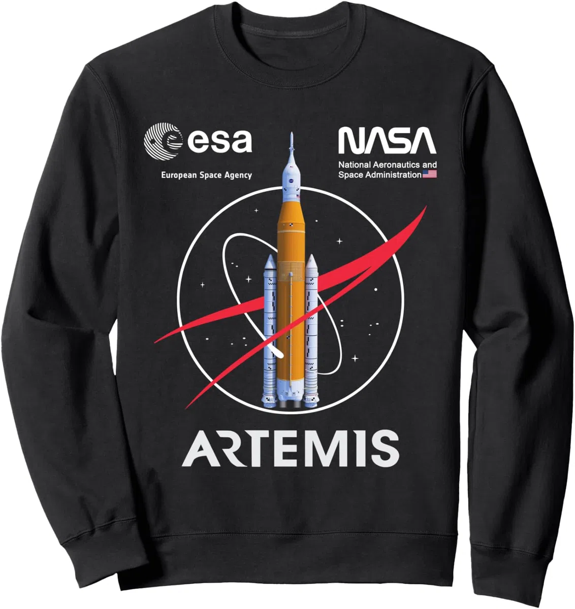 NASA Artemis Mission SLS Worm and ESA Logo Sweatshirt