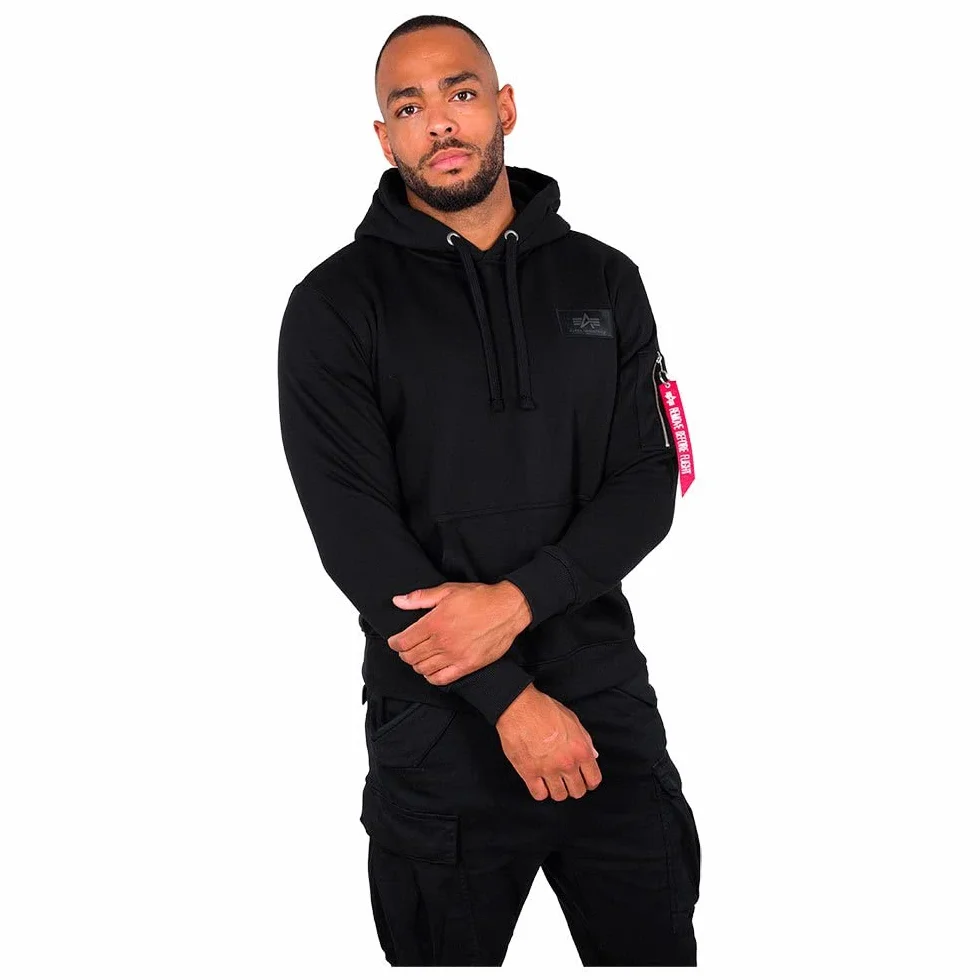 Alpha Industries Back Print Hoodie Vintage Männer Kapuzenpullover weiß Streetwear