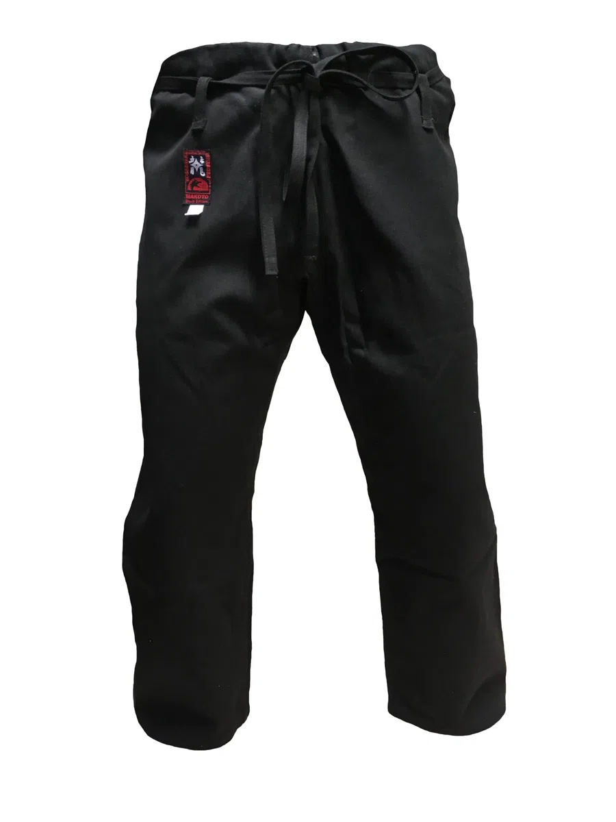 Karatehose, schwarz, 12 oz schwer, Schnürbund (175)