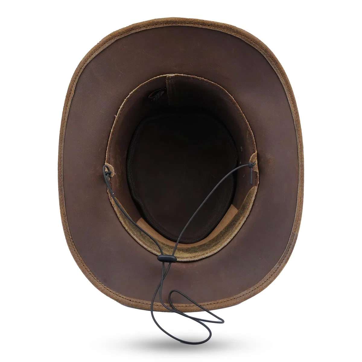 Leatherick Cowboyhut für Herren – Western Aussie Style Outback-Hüte aus echtem Crazy Horse-Leder mit Kinnriemen