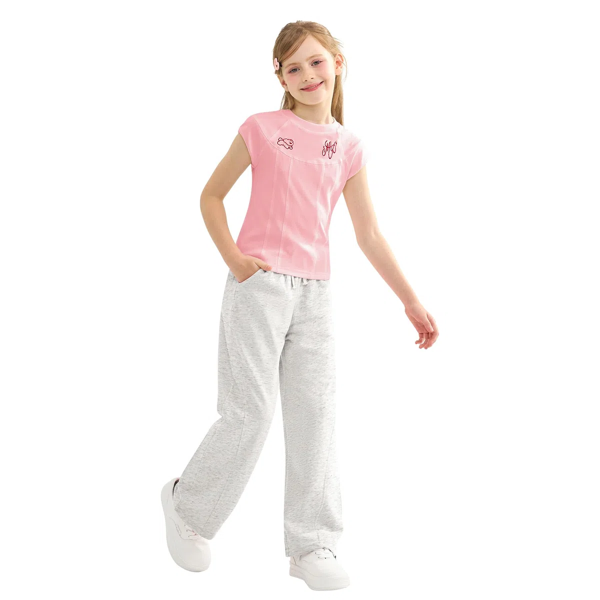 Rolanko Mädchen-Jogginghose mit Elastischem Bund, Lockere Passform, Sport-Jogginghose für Kinder, Lässiger Komfort