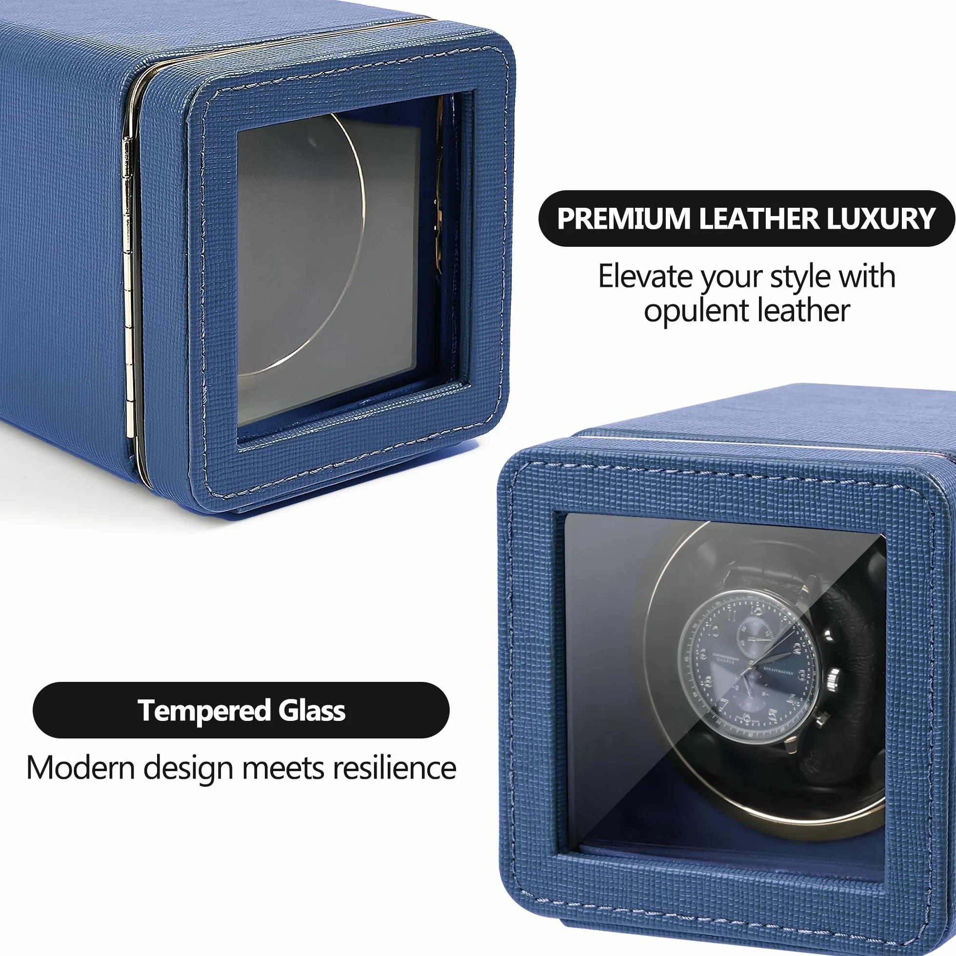Uhrenbeweger 1 Uhren Automatik Uhrenbeweger Box für Automatikuhren USB-Ladekabel Watch Winder PU Leder Uhrengehäuse mit leisem Motor