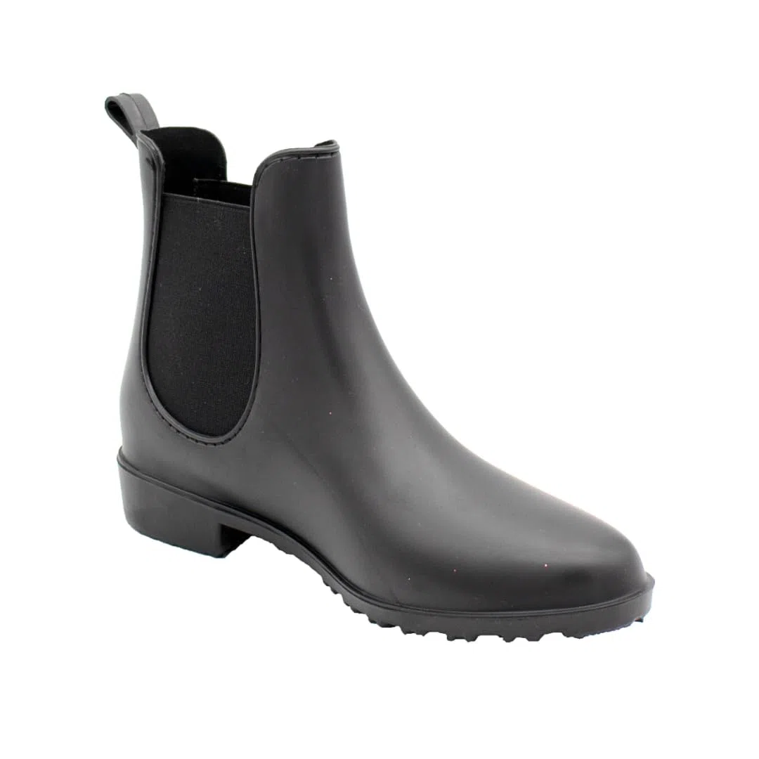 PFIFF 102663 Kinder Stiefelette „Lucky“, wasserdichte Gummistiefel, Schwarz, 30-35