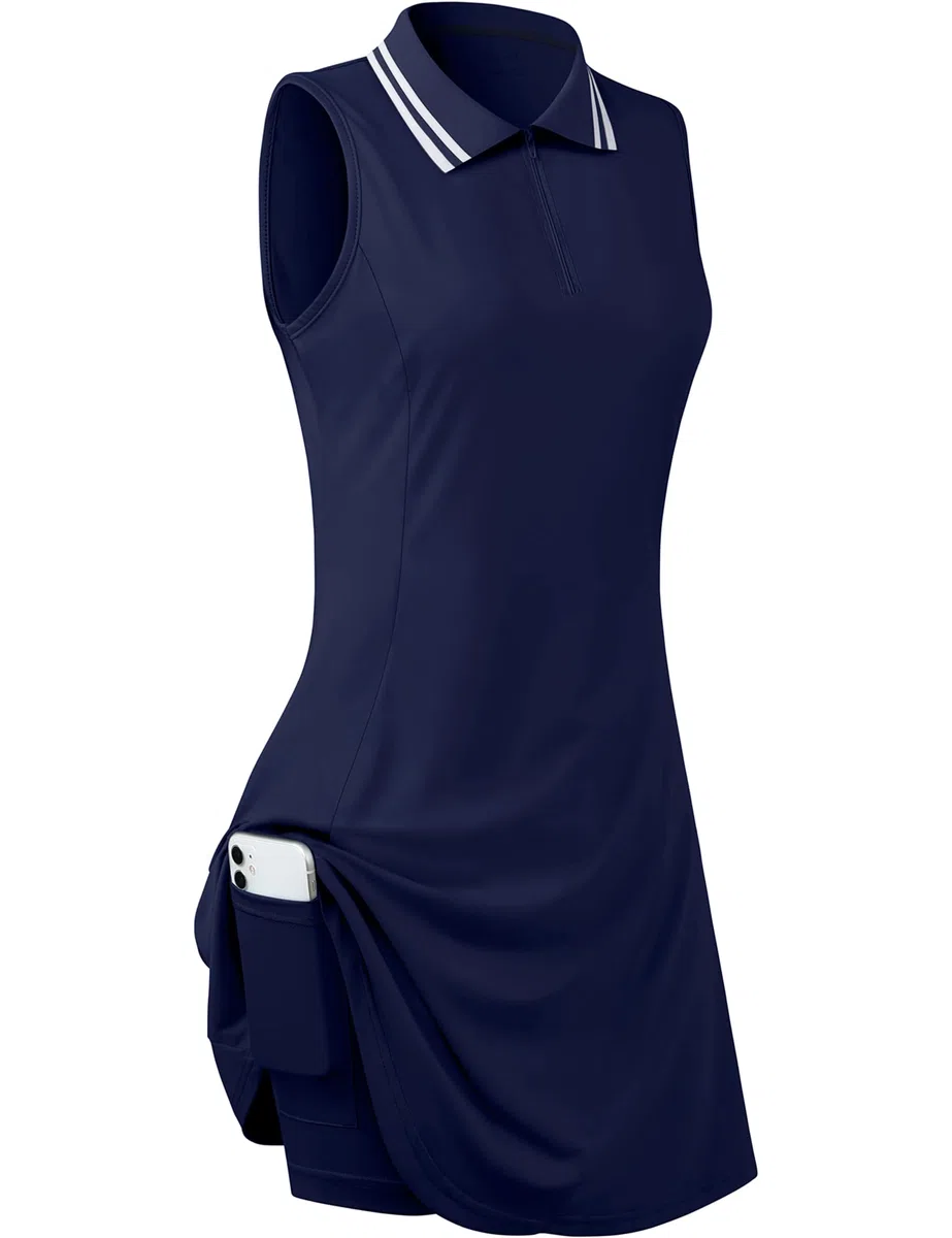 Damen Freeye Ärmelloses Tennis-/Golfkleid für Damen, Innenshorts Tenniskleid