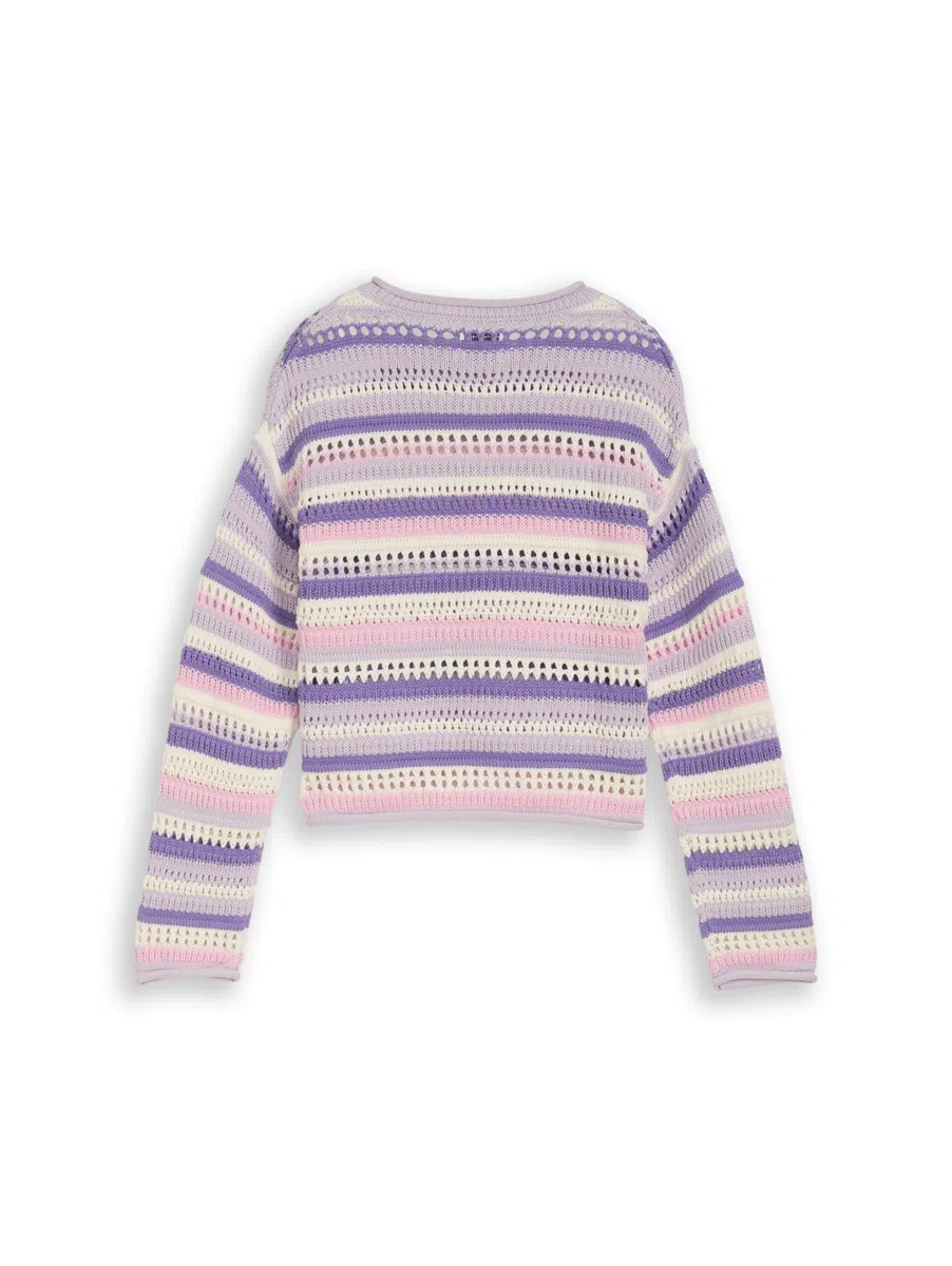 TOM TAILOR Mädchen Kinder Strickpullover mit Streifenmuster