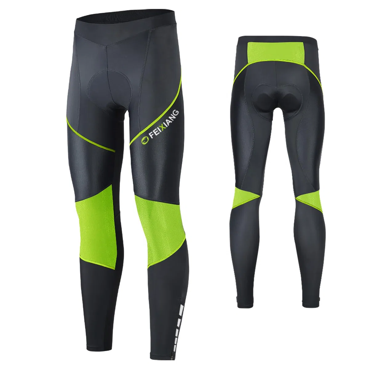 MEETWEE Herren Radlerhose Lange Fahrradhose, Kompression Radhose Leggings Radsport Hose für Männer Elastische Atmungsaktive 3D Schwamm Sitzpolster