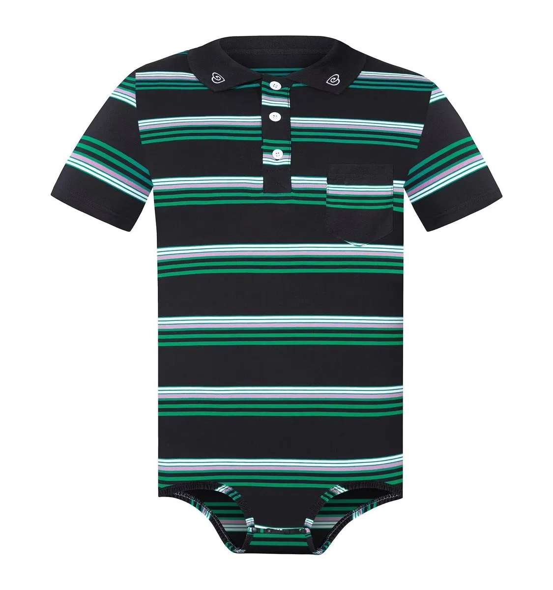 Landofgenie Herren Bodysuit Strampler Einteilige Für Männer Body Polo Shirt Pyjamas Press Botton Streifen Baumwolle Onesie Unterwäsche