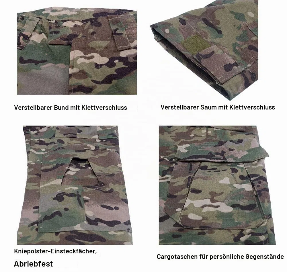 LANBAOSI Herren Paintball Anzug Anzug Kampfhemd und Hose Set Langarm Ripstop Kleidung BDU Jagd Militäruniform