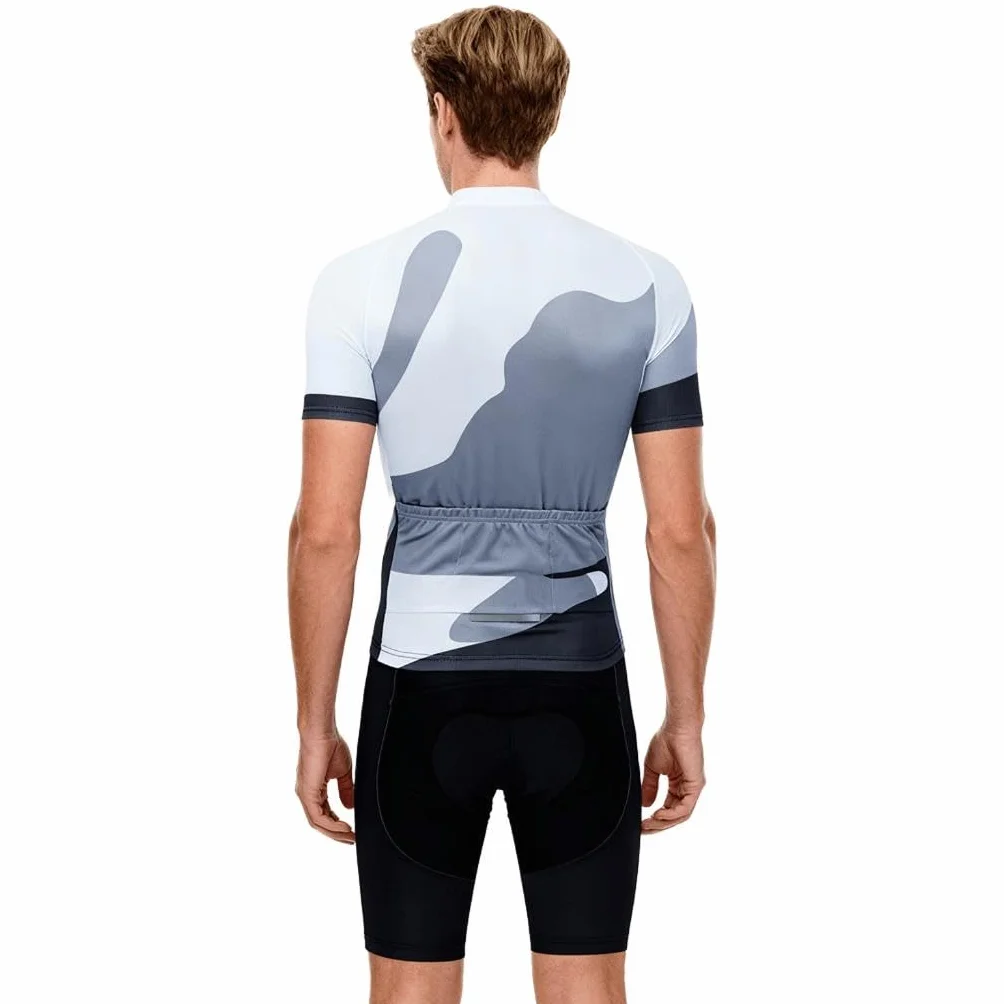 Moxilyn Fahrradtrikot Kurzarm Set für Herren Radtrikot T Shirt Radsport Radtrikot Set Fahrrad Trikot Kurzarm+Radhose mit 9D Gel,Ursprüngliche Gaze Radjacke und Radhose,Cycling Jersey Radtrikot