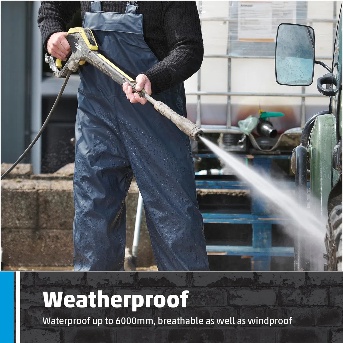 Fort ress Wasserdichte Latzhose, Marineblau, atmungsaktiv, winddicht, S-XXL, 521
