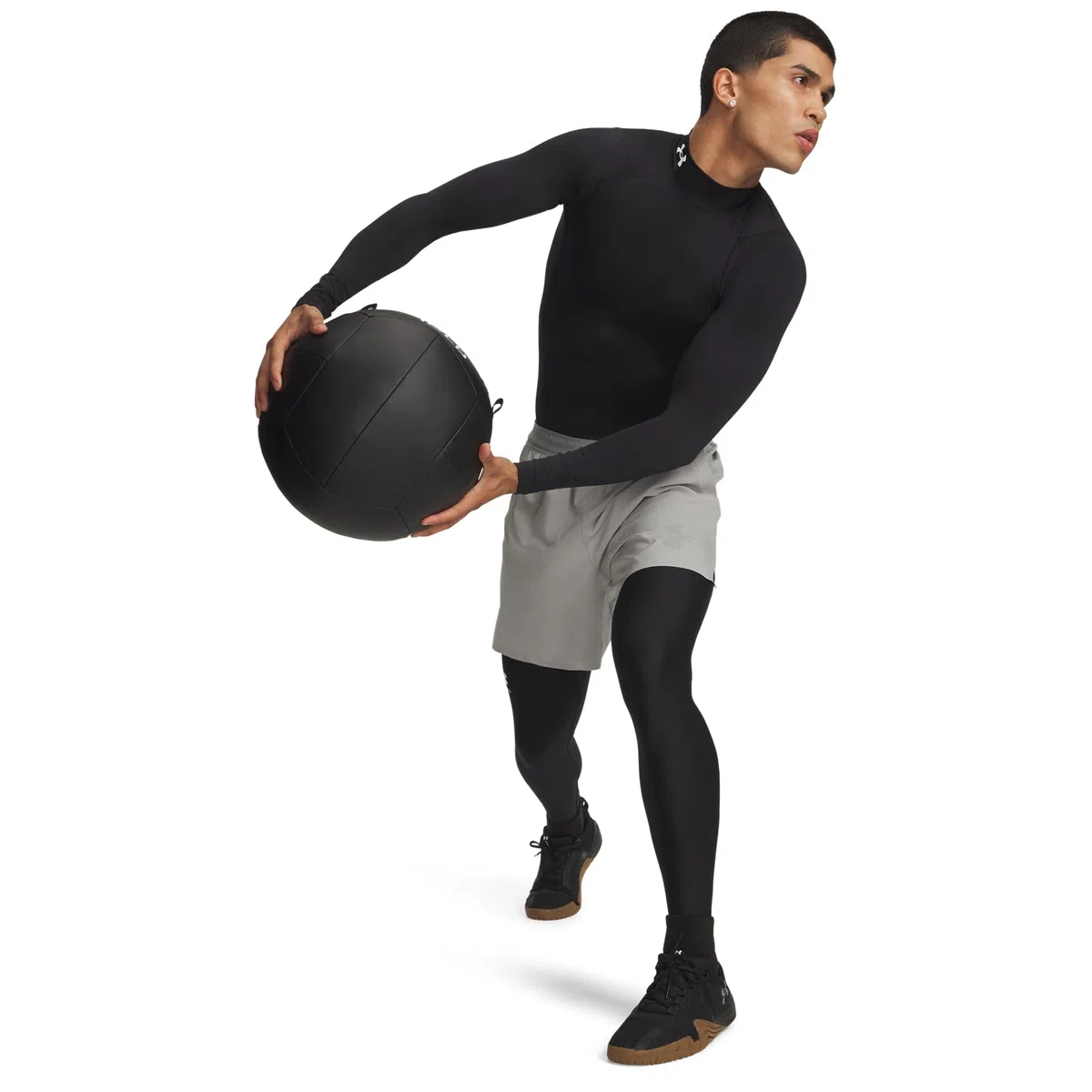 Under Armour Baselayer HG Comp Mock Longlseeve T-Shirt Weiß Herren