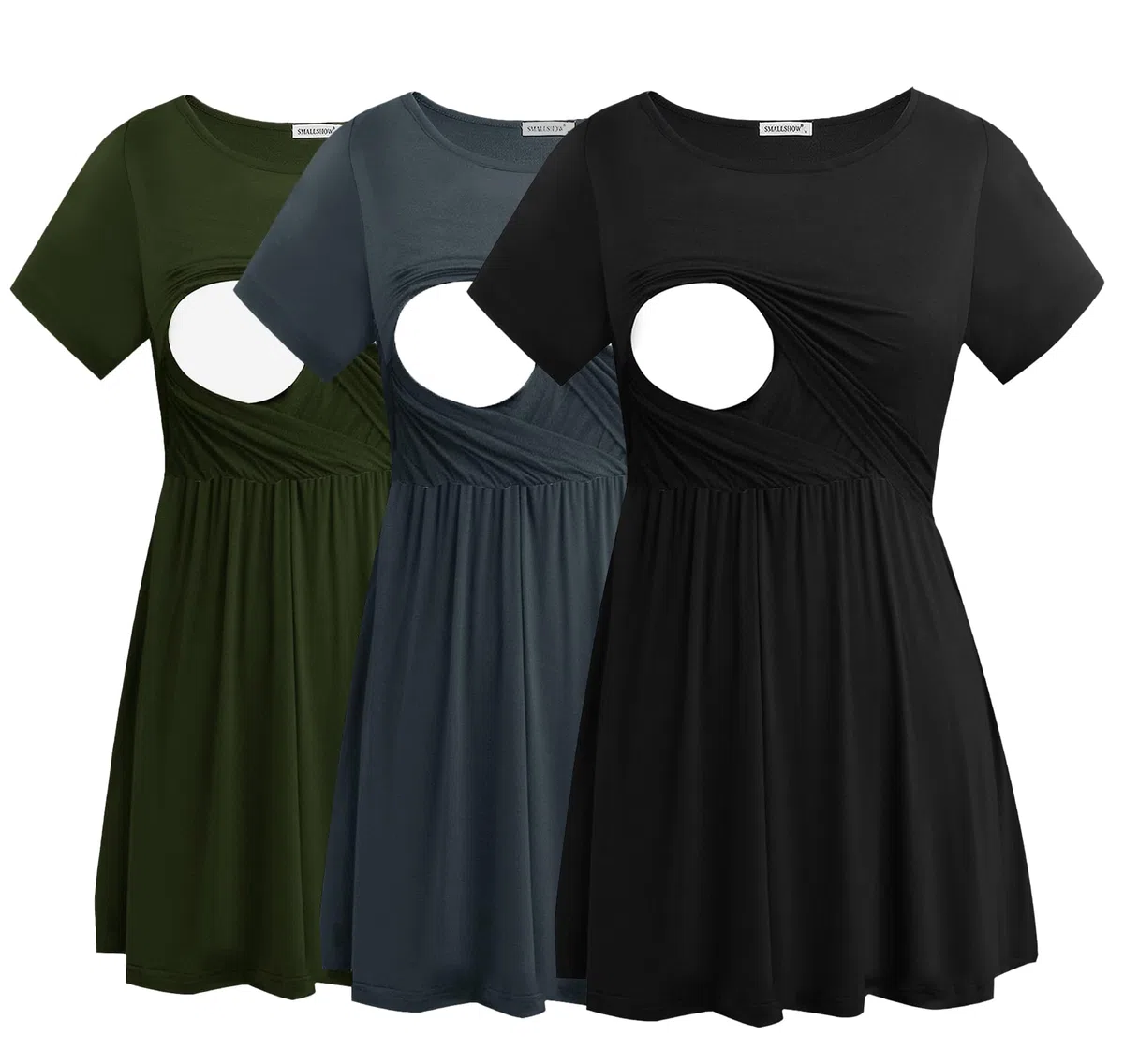 Smallshow Damen Stillshirts Umstandsmode Tops Schwangerschafts Stilltop 3er Pack