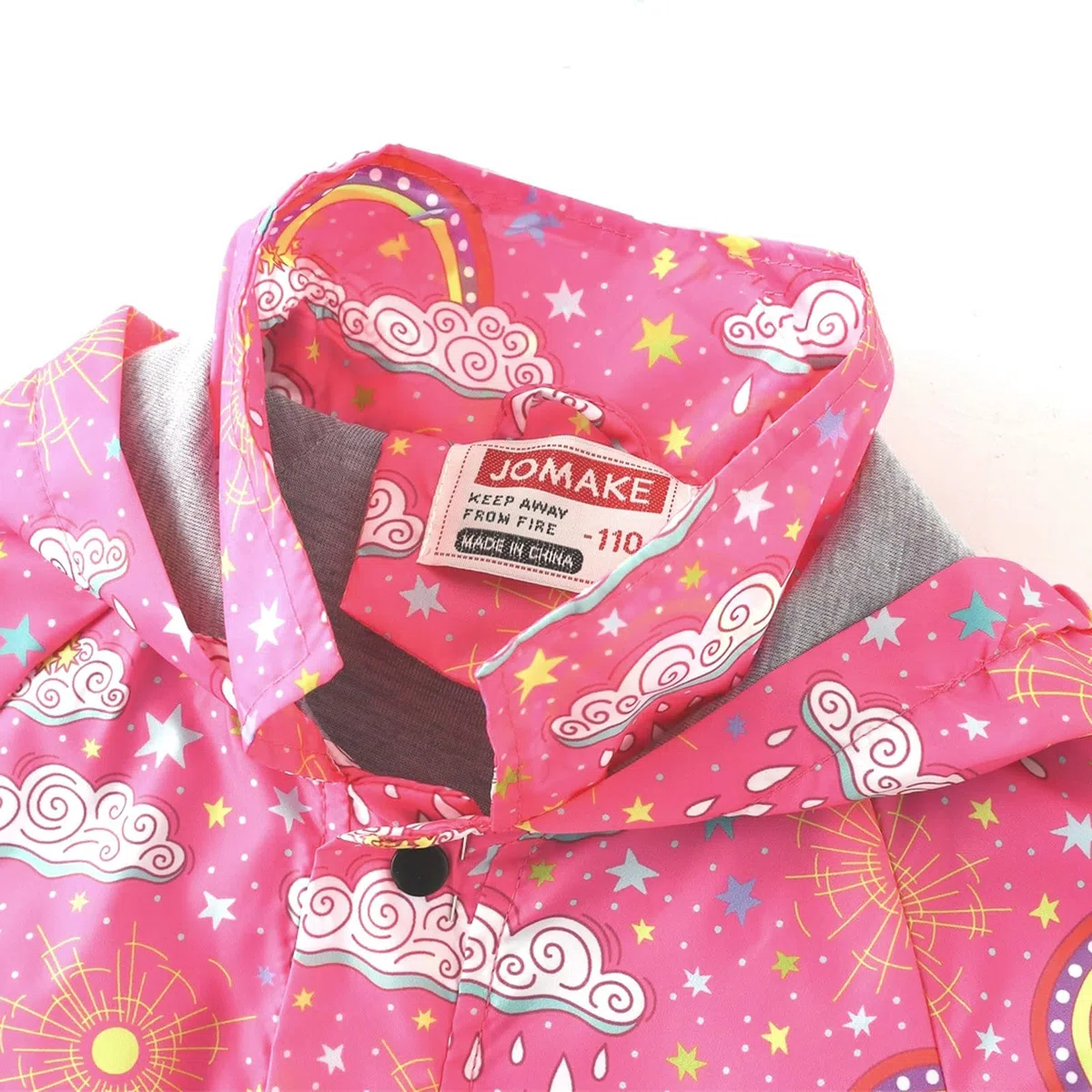 Generisch Kinder Dinosaurier Regenbogen Bedruckte Regenjacke mit Kapuze Winddichter Regenmantel Kinder Langarm Hoodie Trench Pants Outfits Skihose Kinder Latz (Hot Pink, 10 Year)