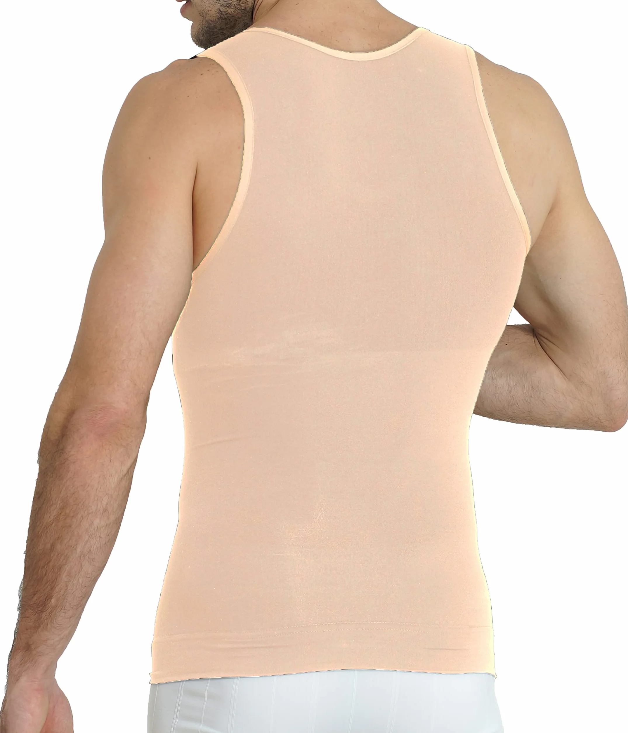 UnsichtBra Shapewear Unterhemd Herren | Bauchweg Unterhemd | Kompressionsshirt/Body Shaper Funktionsshirt | Compression Shirt Slimming – Weiß, Beige, Schwarz