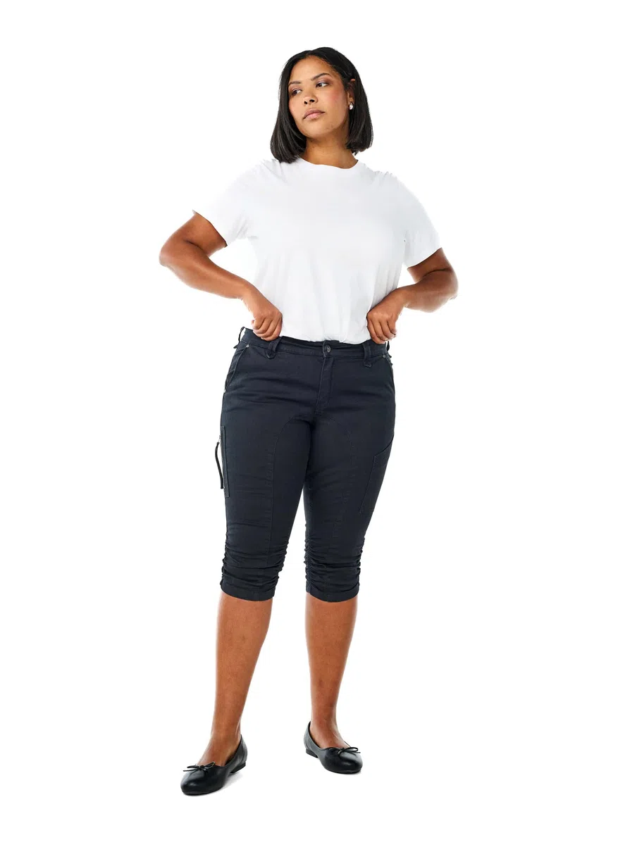 Zizzi Damen Große Größen Capri-Jeans Slim Fit Taschen Größe 42-60