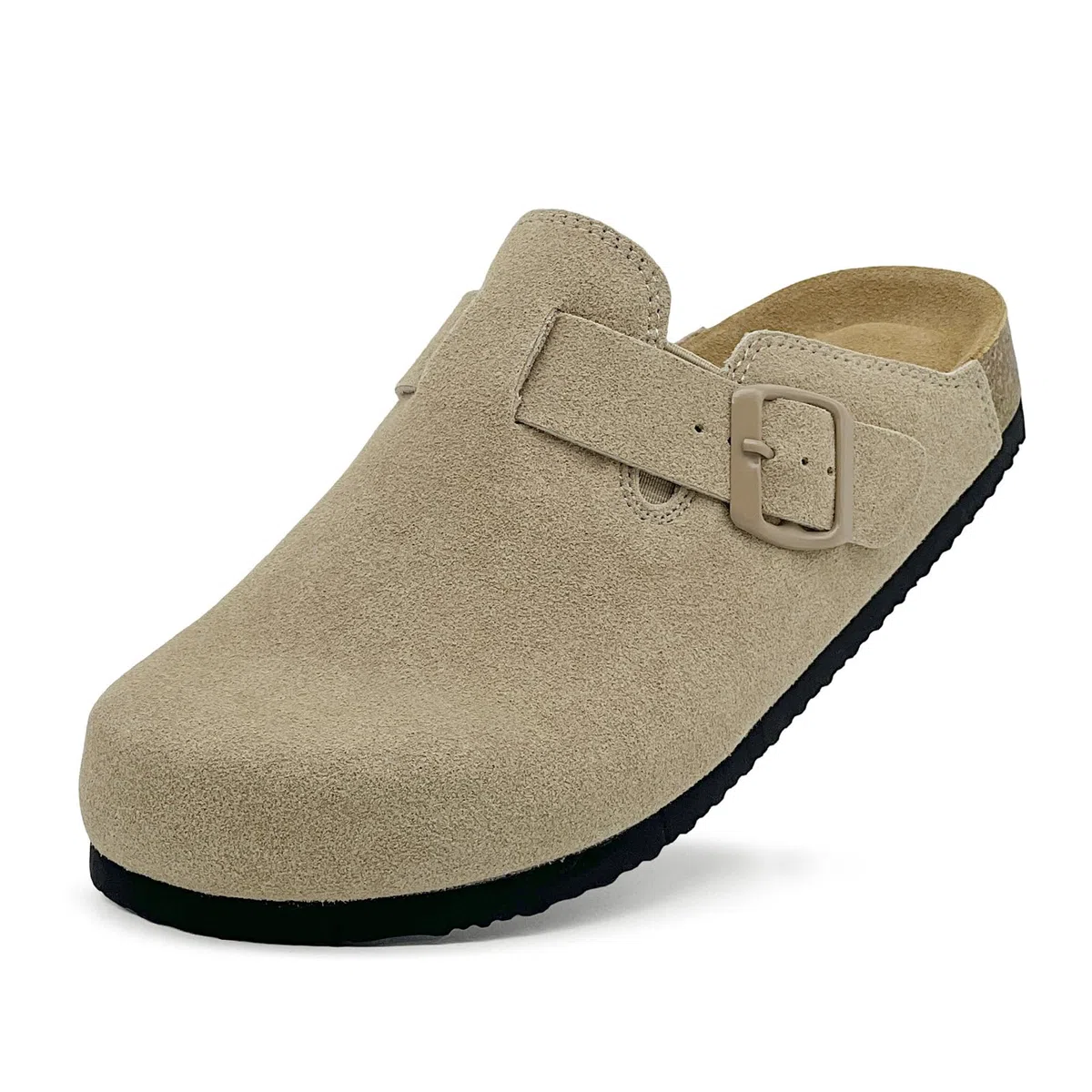 Clogs Kinder Wildleder Kork Fußbett Pantoletten Mädchen Verstellbarer Hausschuhe Jungen Slip-On Kartoffelschuhe Bequeme Gartenschuhe rutschfeste Weiche Latschen