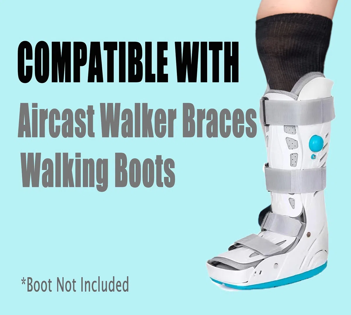 Socken für Wanderschuhe, Air Cam, Walker, Bracture Boots, Orthopädische Socken | Extra breite Ödem-Beinabdeckung, Ersatzsocken, 2 Paar