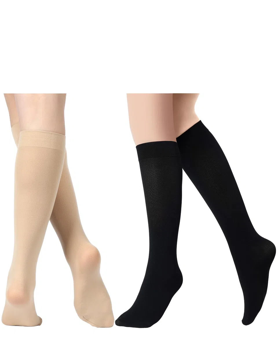 SATINIOR Eislaufsocken, Rollschuhsocken, hohe enge Knie. Nylon-Rollschuhsocken für Damen/Mädchen, 6 Paar