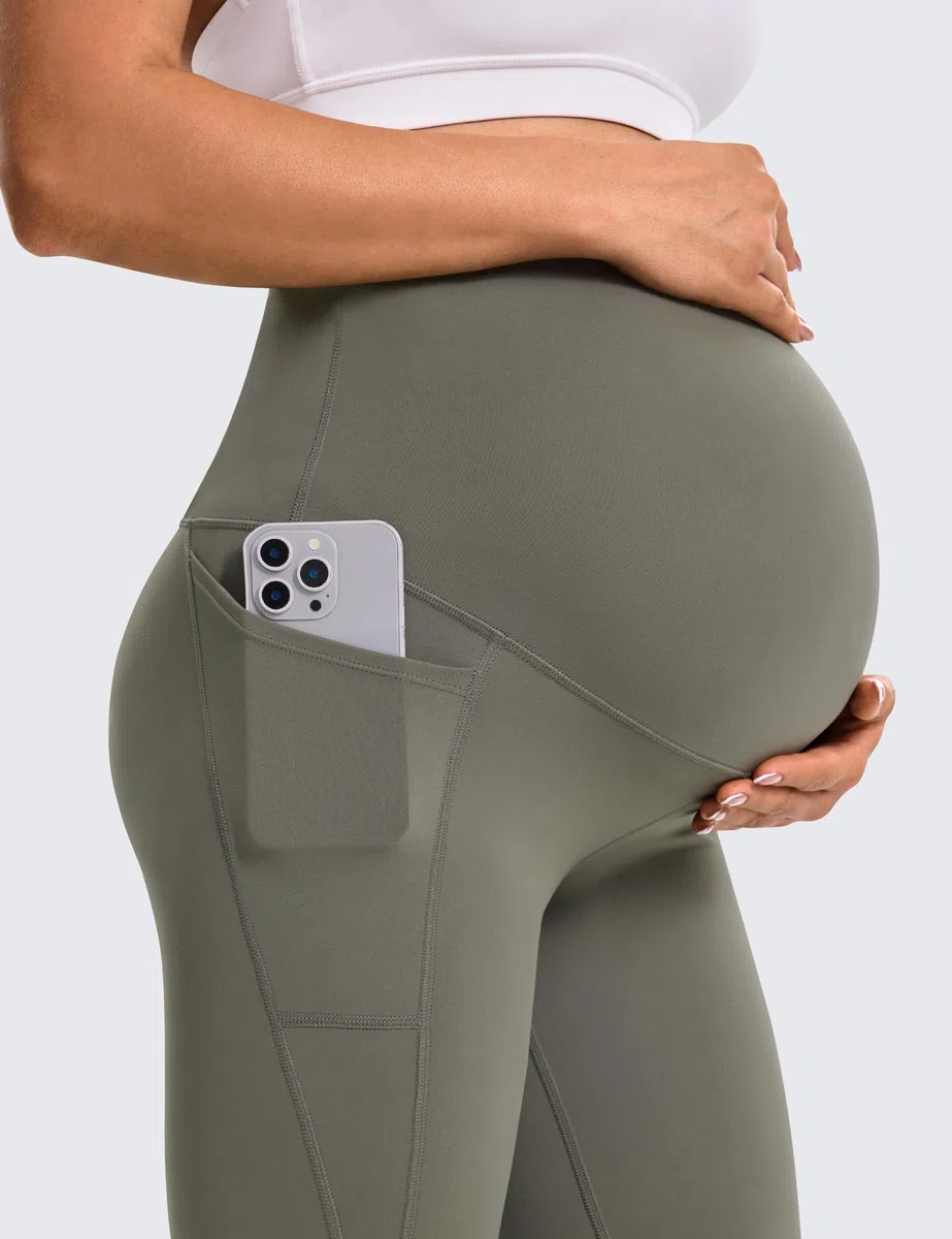 BAYDI Clouduxi Umstandsleggings mit Taschen - 64cm High Waist Schwangerschaftsleggings Blickdicht Umstandshose
