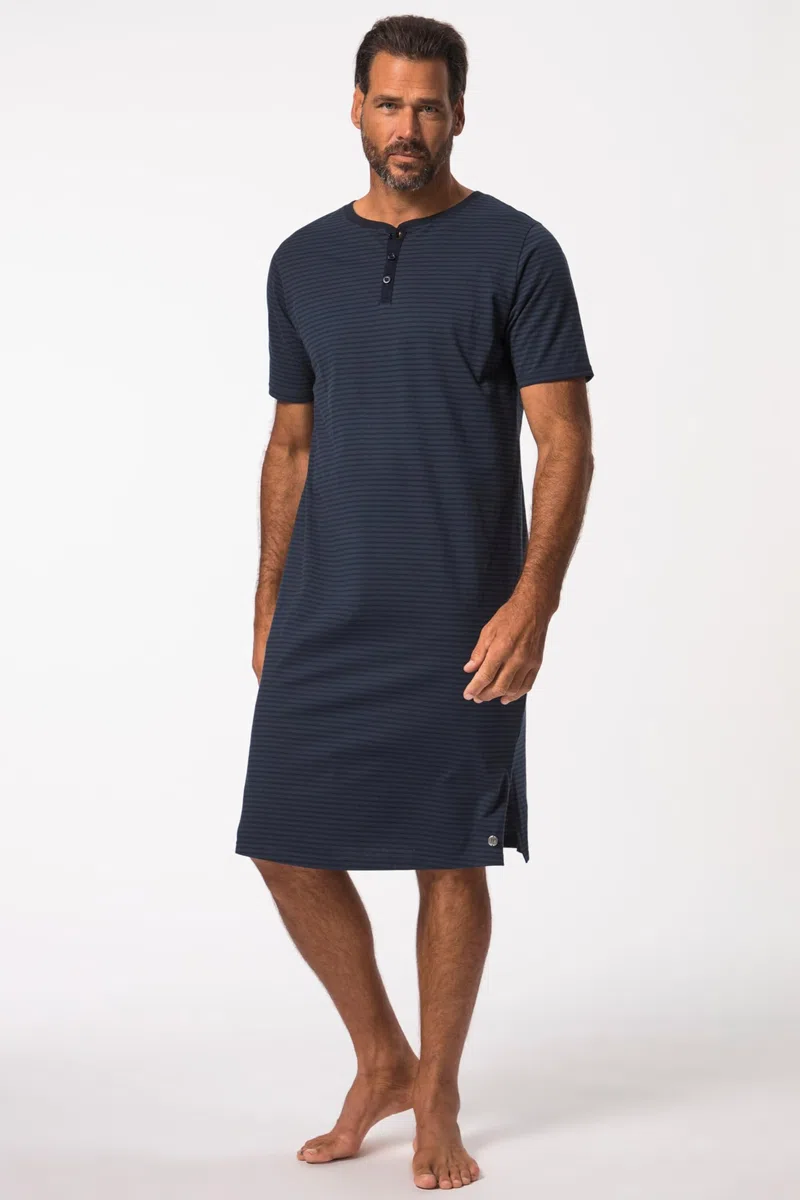 JP 1880 Herren große Größen Übergrößen Menswear L-8XL Nachthemd, Henley, Ringel 826709