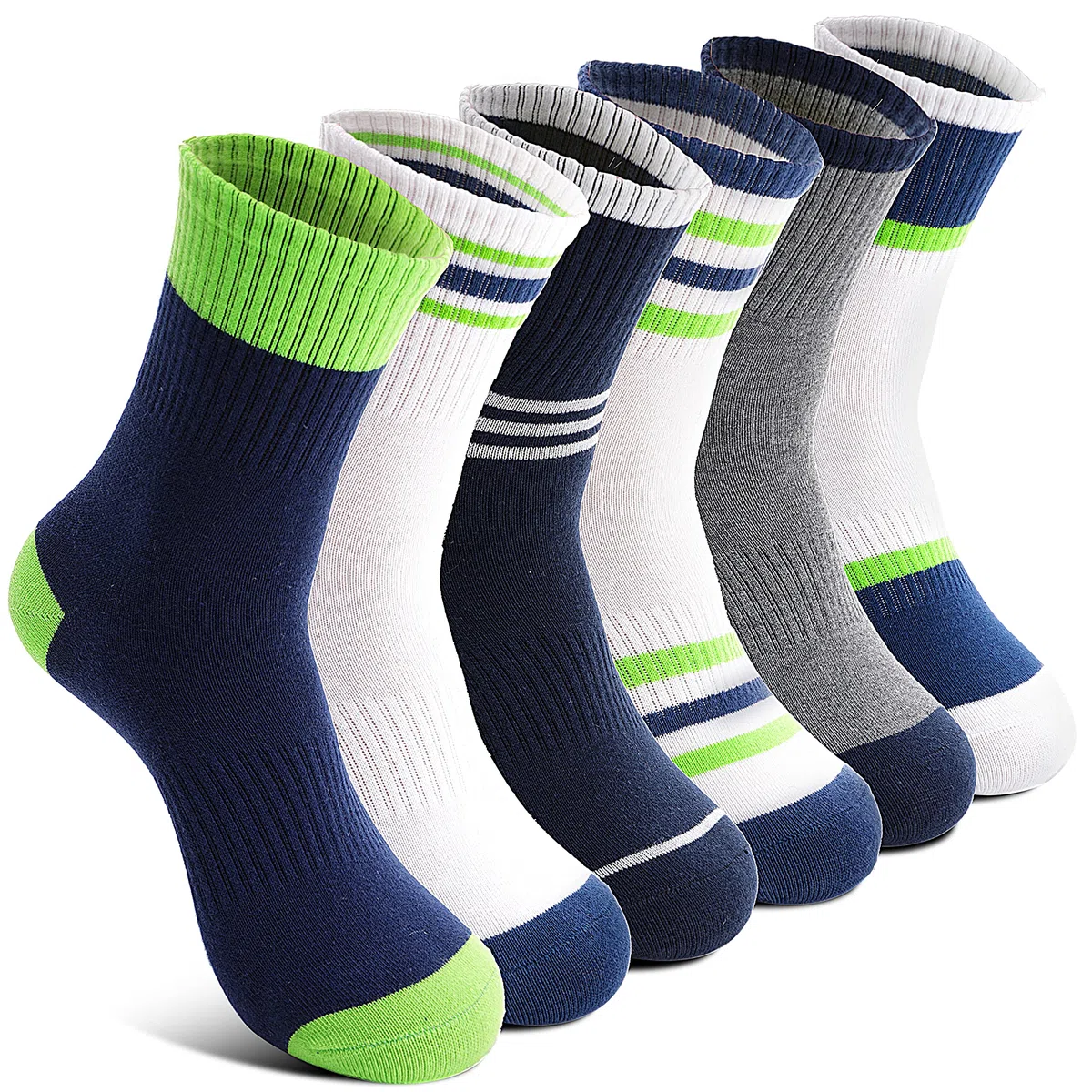 Welwoos Kinder Jungen Socken Sportsocken Atmungsaktiv Laufsocken Kompressions Baumwolle Kindersocken 6 Paare