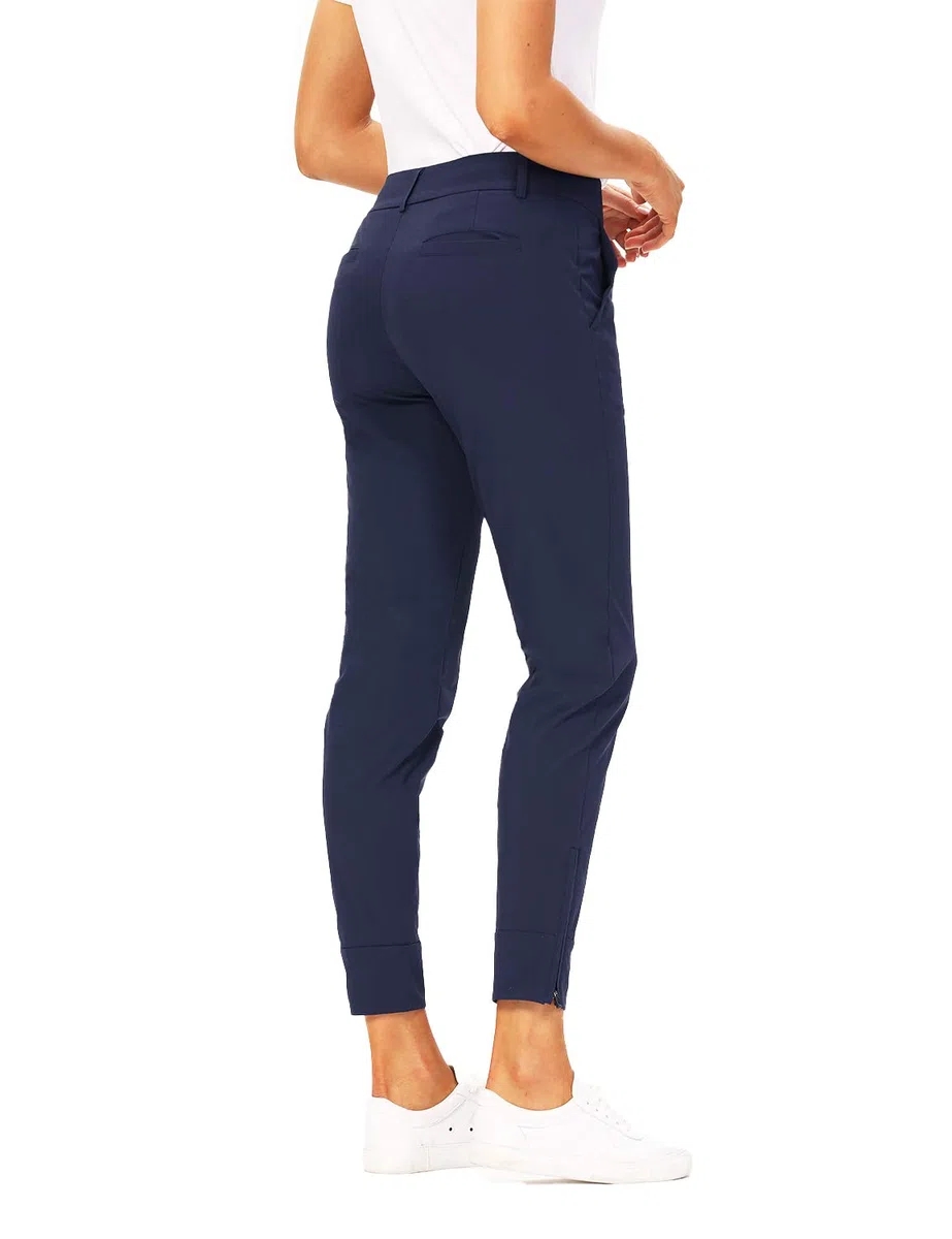 Hiverlay Damen-Golfhose, schnelltrocknend, schmal, leicht, mit geradem Knöchel, auch zum Wandern oder für den Alltag