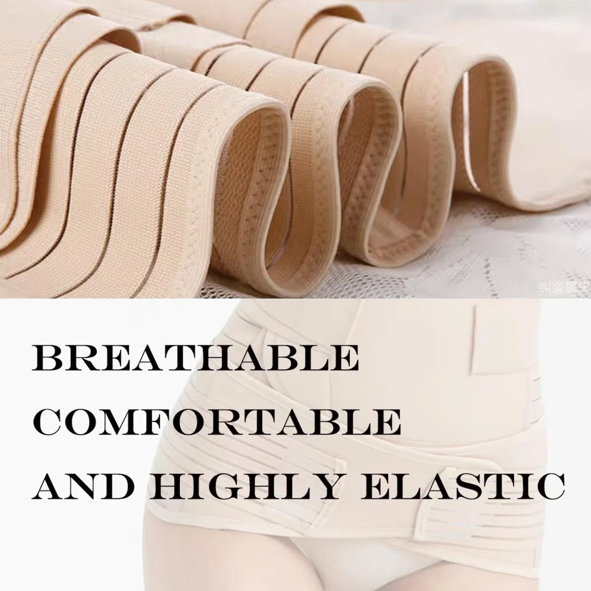 TiRain Damen 3 in 1 Postpartum Support - erholung Bauch/Taille/beckengurt Shapewear Nude One Size