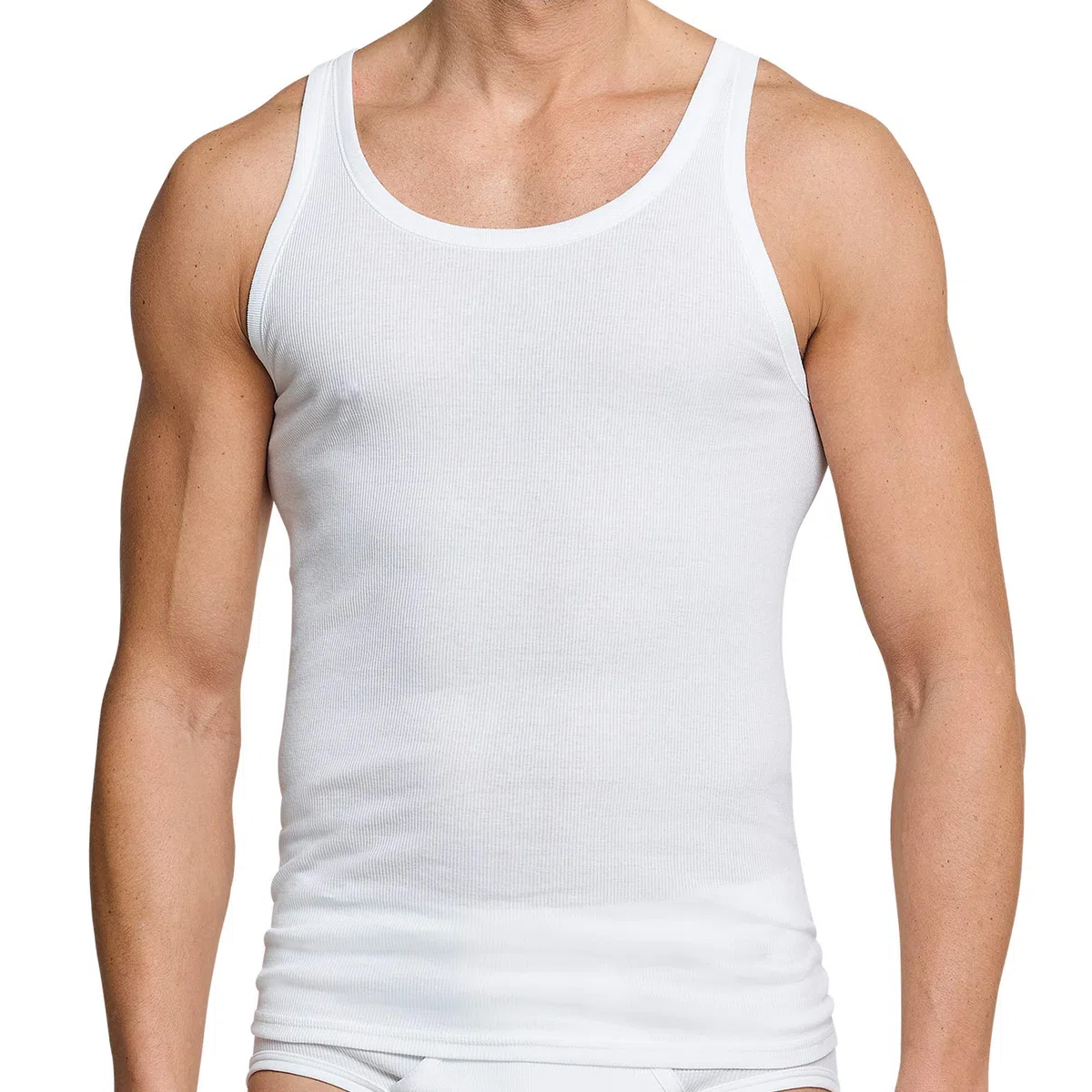 Schiesser ärmelloses Shirt 95/5 Baumwollmischung weiß