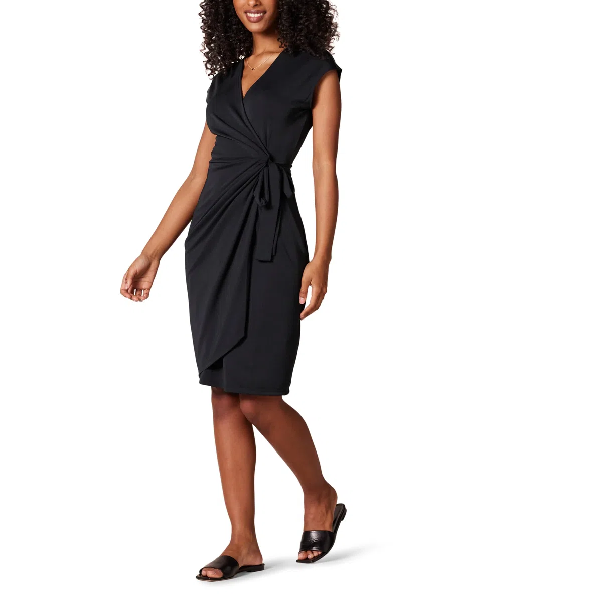 Amazon Essentials Damen Klassisches Wickelkleid mit Flügelärmeln (erhältlich in Übergröße)