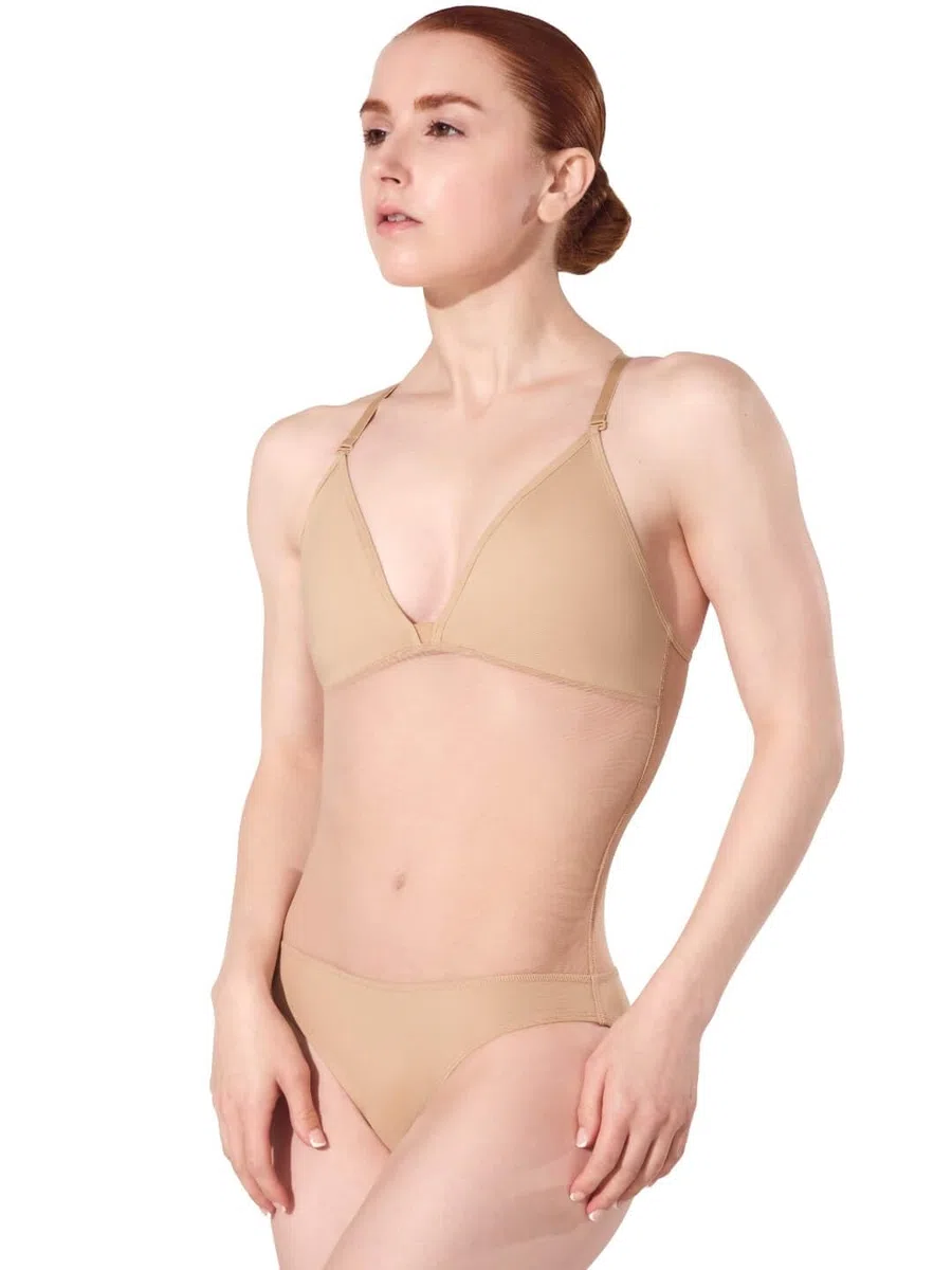 Capezio Damen Midiff-Trikot mit Tiefem Ausschnitt, Netzstoff Unterwäsche