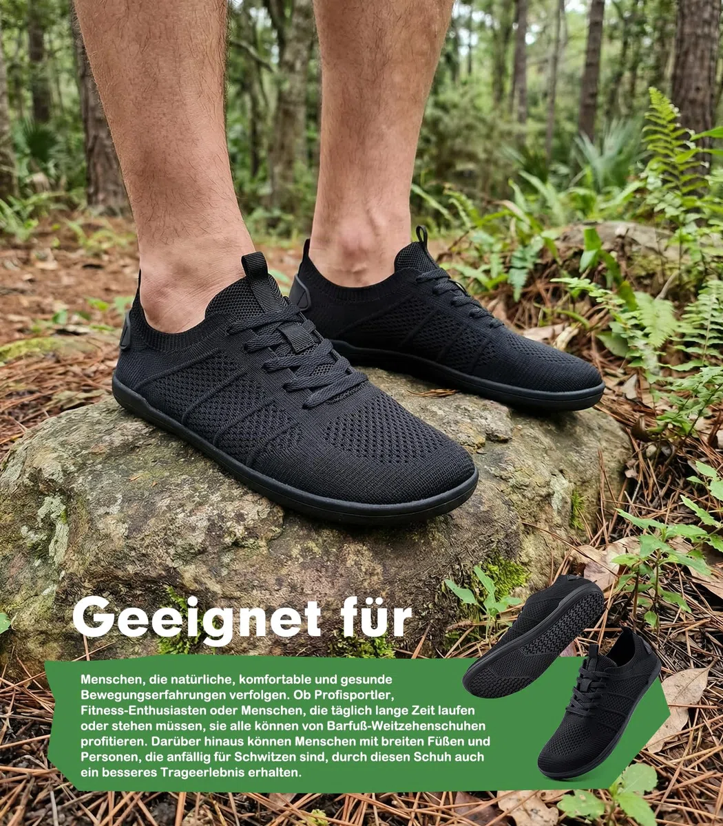 IceUnicorn Breite Barfuss Schuhe Damen Barfußschuhe Leichte Zero-Drop Atmungsaktiv Unisex Herren Minimalistische Outdoor