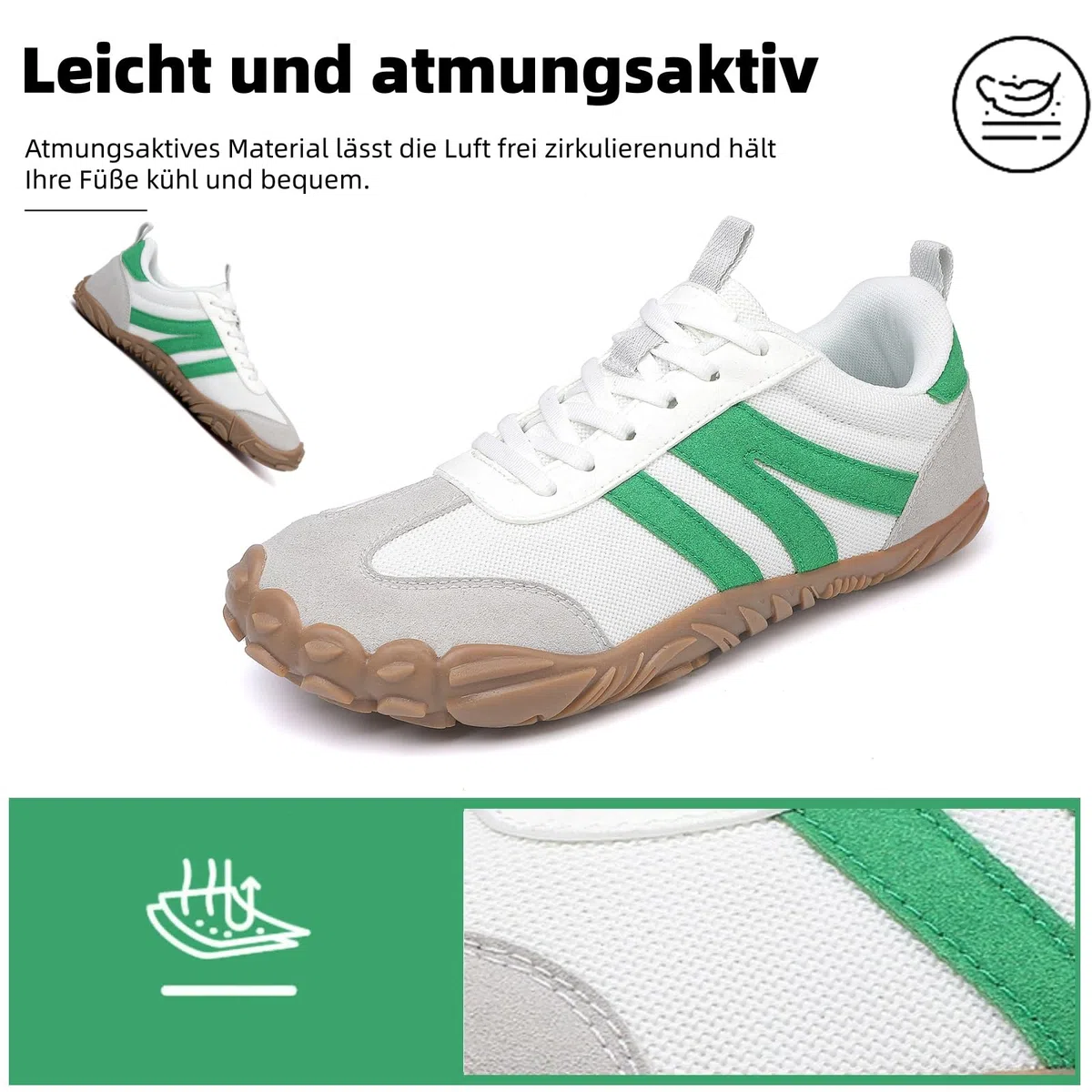 Barfußschuhe Herren Damen Barfussschuhe Breite Zehenbox Outdoor Walkingschuhe Barfuss Traillaufschuhe Leichte Minimalistische Fitnessschuhe Barfuß Sneaker mit Zero-Drop Solhe