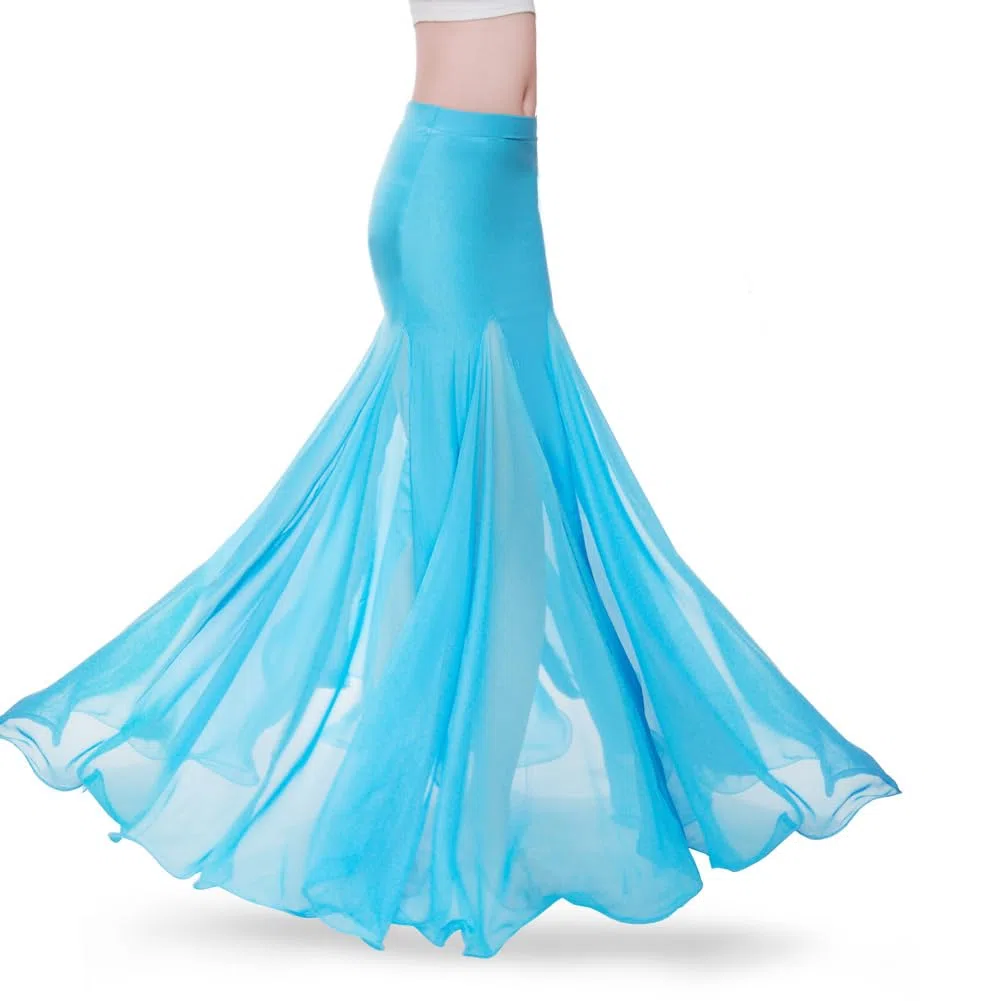 ROYAL SMEELA Orientalische Bauchtanz Rock Damen Bauchtanz röcke lang Bauchtänzerin Rock für Frauen bauchtaenzer Rock für Damen Bauchtanz Chiffon Rock Bauchtanz kostüm Bauchtanz meerjungfrau Rock