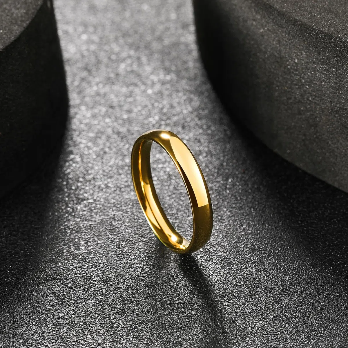 King Will GLORY Herren 4mm/6mm/8mm Wolframkarbid Ring Ehering - Gold/Roségold plattiert, hochglanzpoliert, komfortabel, gewölbt